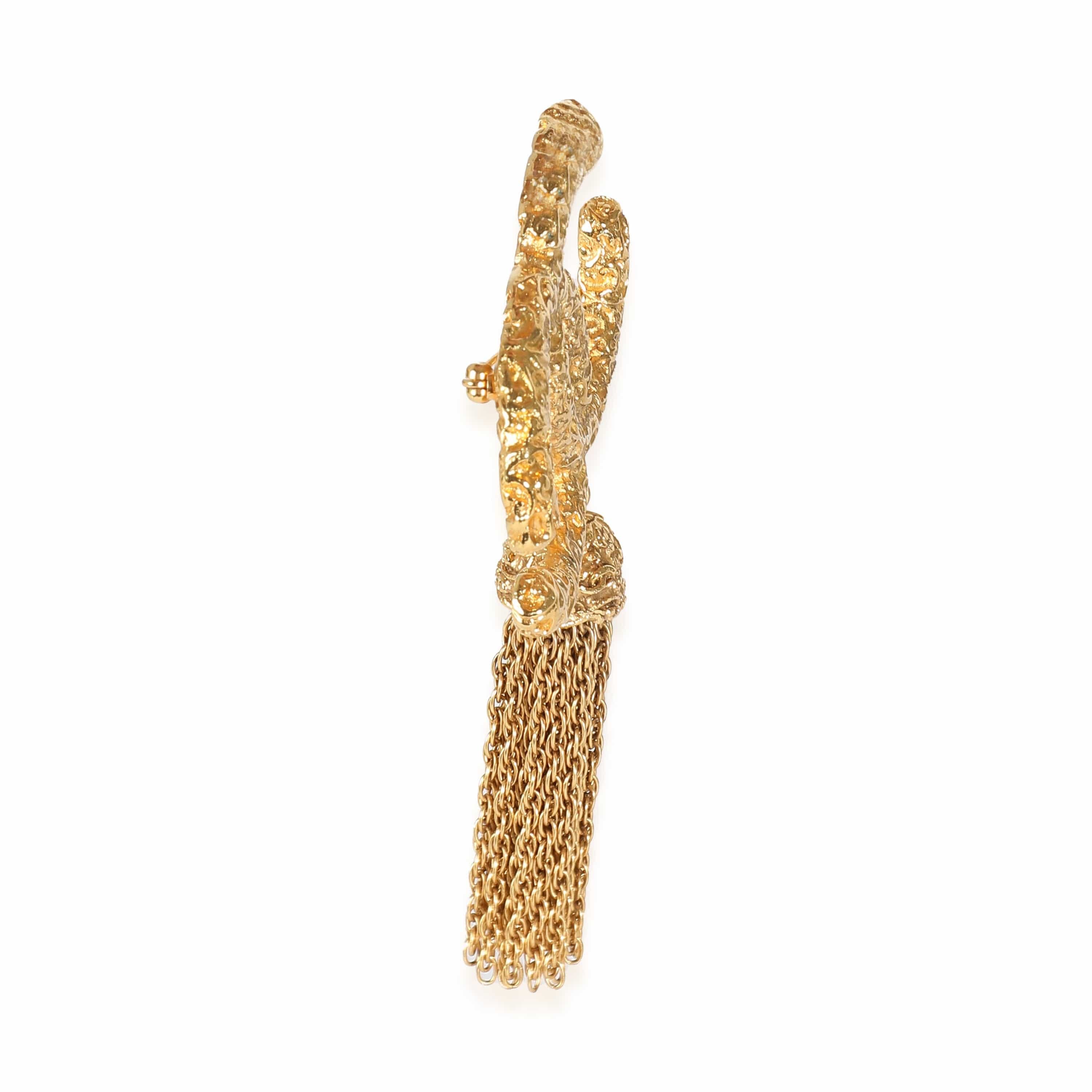 Chanel Vintage Gold Tassel Brooch ULC1043