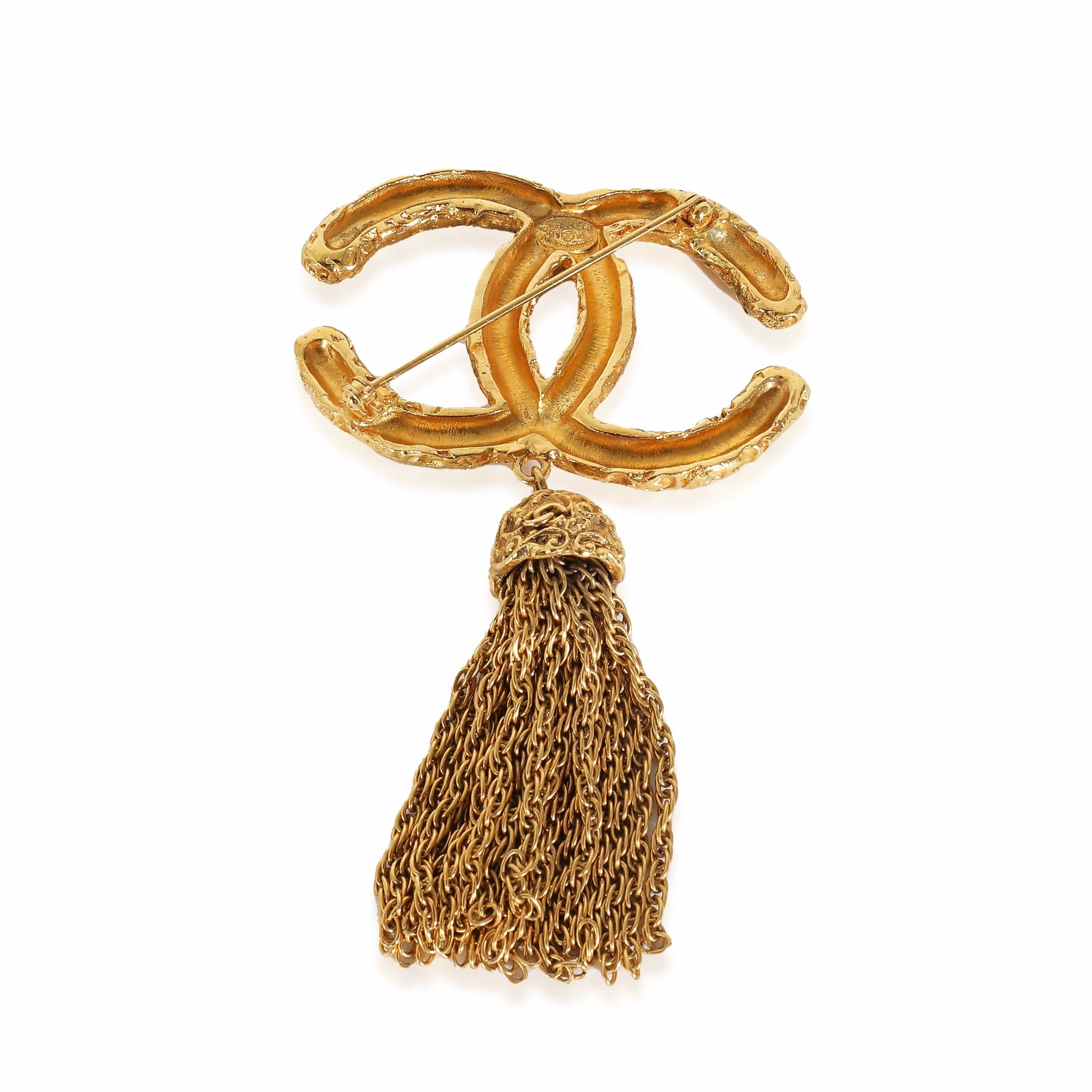 Chanel Vintage Gold Tassel Brooch ULC1043