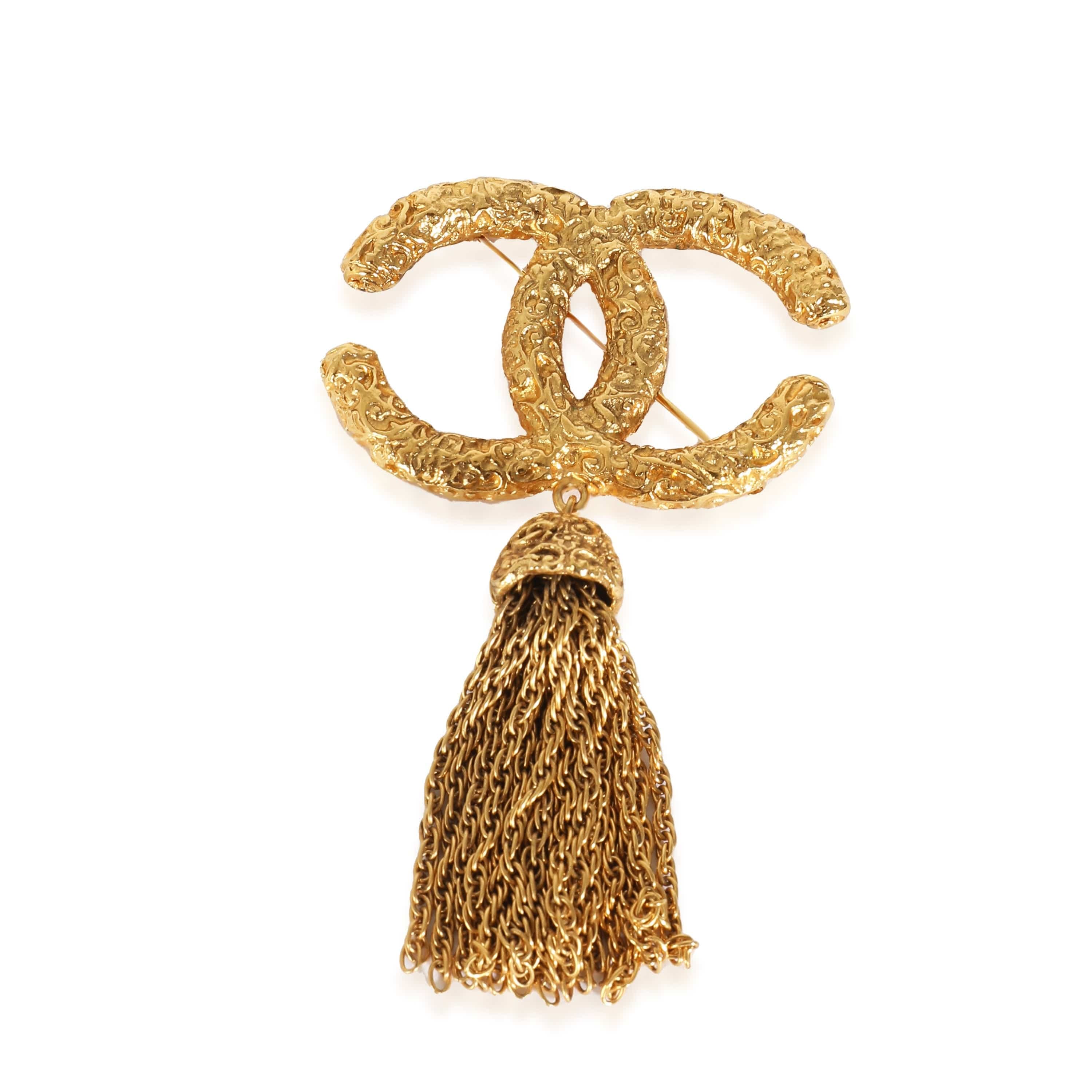 Chanel Vintage Gold Tassel Brooch ULC1043