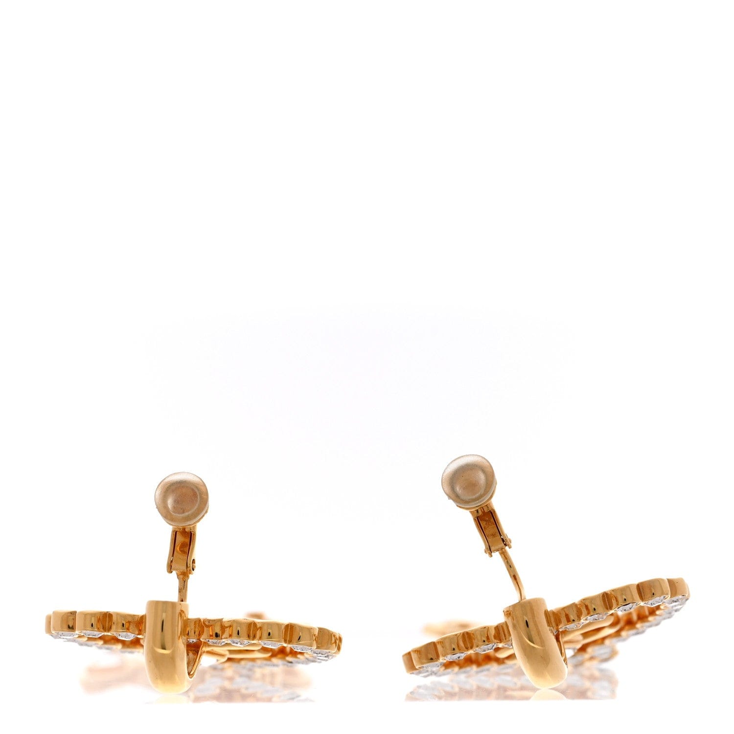Chanel Metal Crystal CC Heart Chain Drop Clip On Earrings Gold