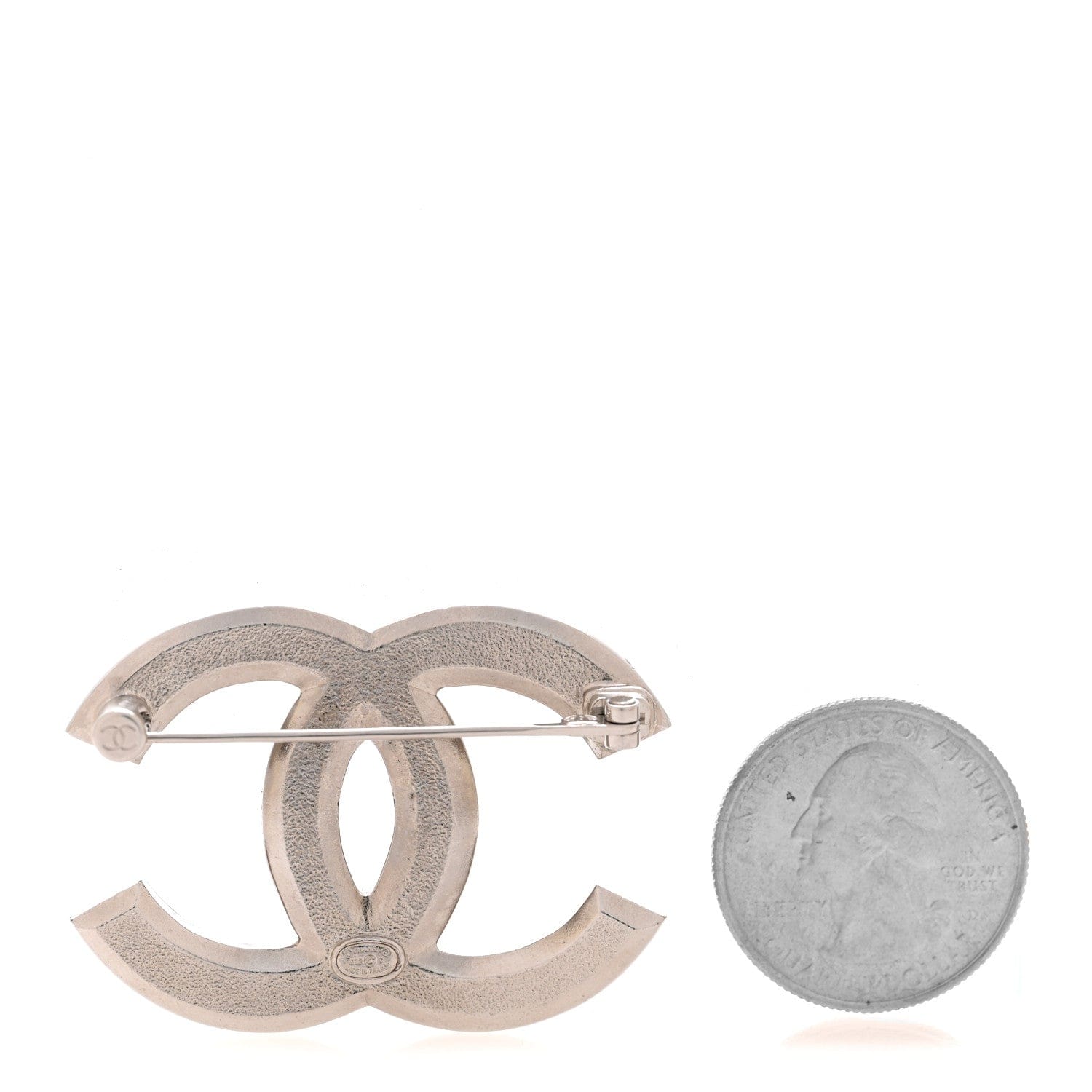 Chanel Ruthenium Pearl Crystal CC Brooch Black