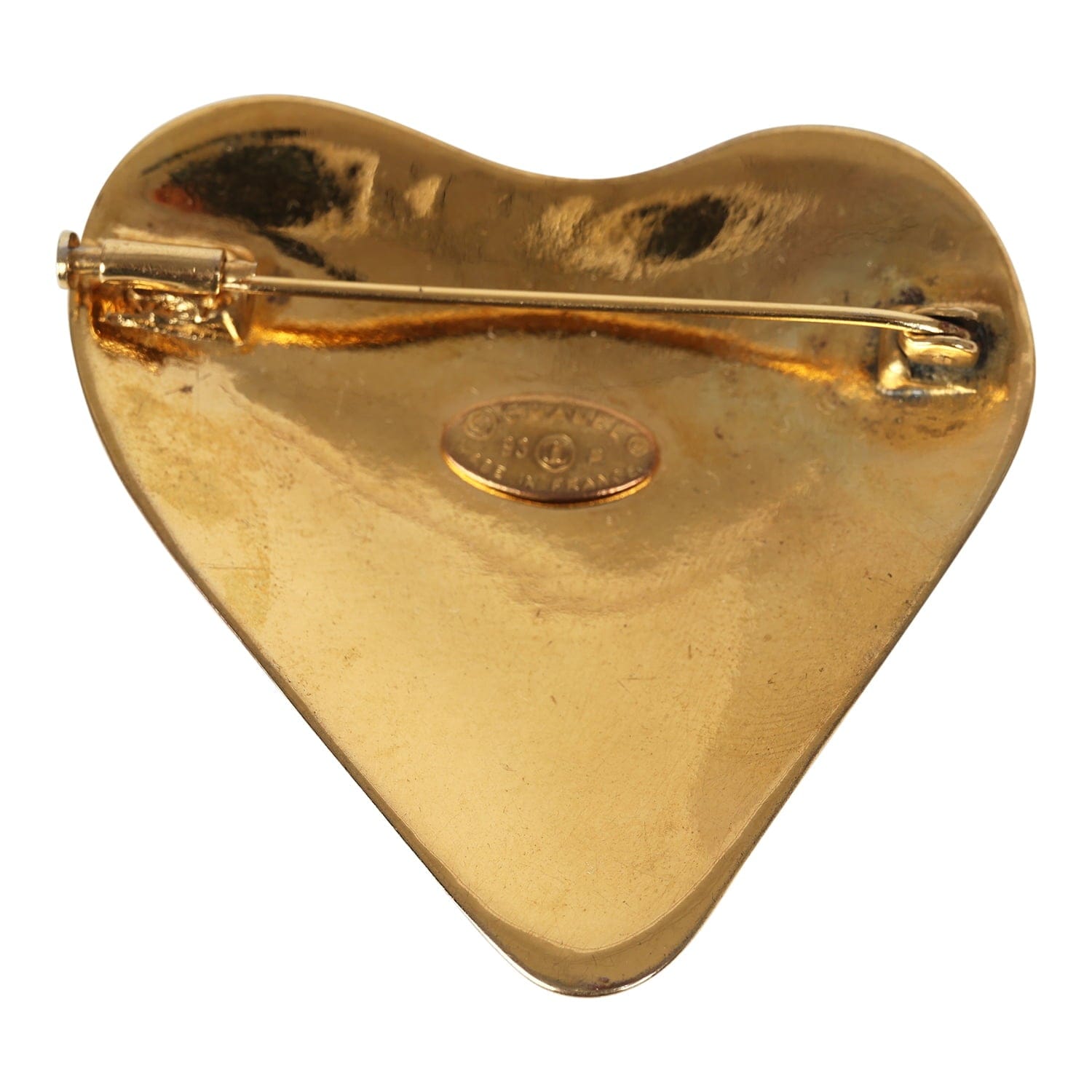 Chanel Vintage Chanel CC Heart Brooch Gold Plated Hardware