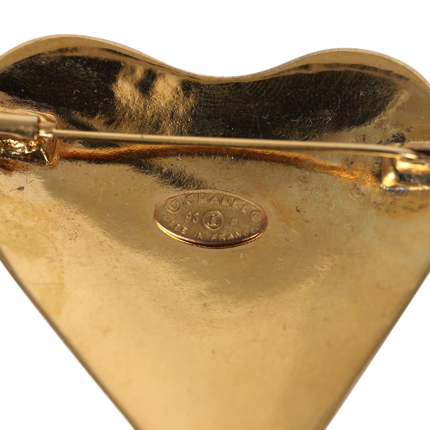 Chanel Vintage Chanel CC Heart Brooch Gold Plated Hardware