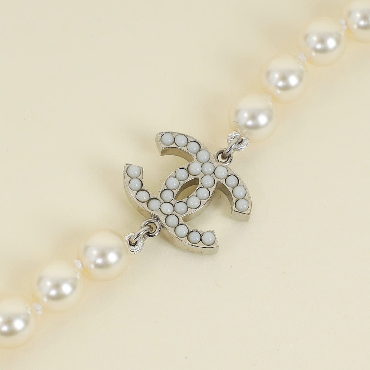 Chanel Ivory CC Pearl Long Necklace