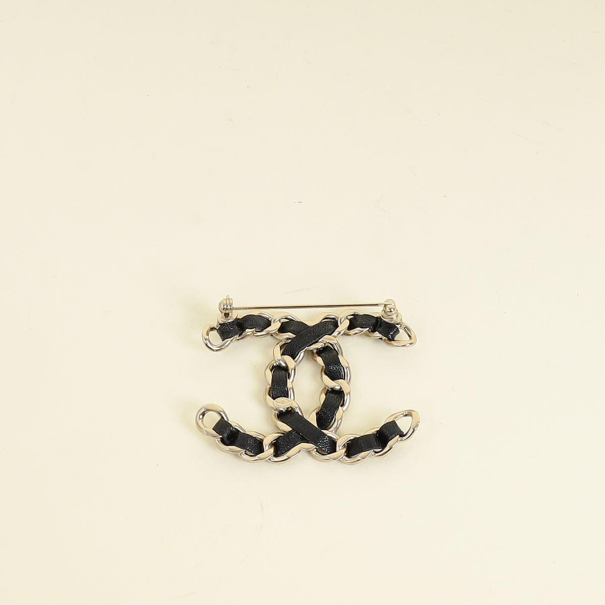 Chanel Black CC Chain Brooch