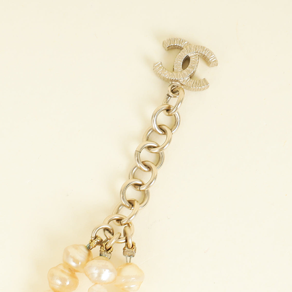Chanel Ivory CC Pearl Baroque Pearl CC 3 Strands Necklace