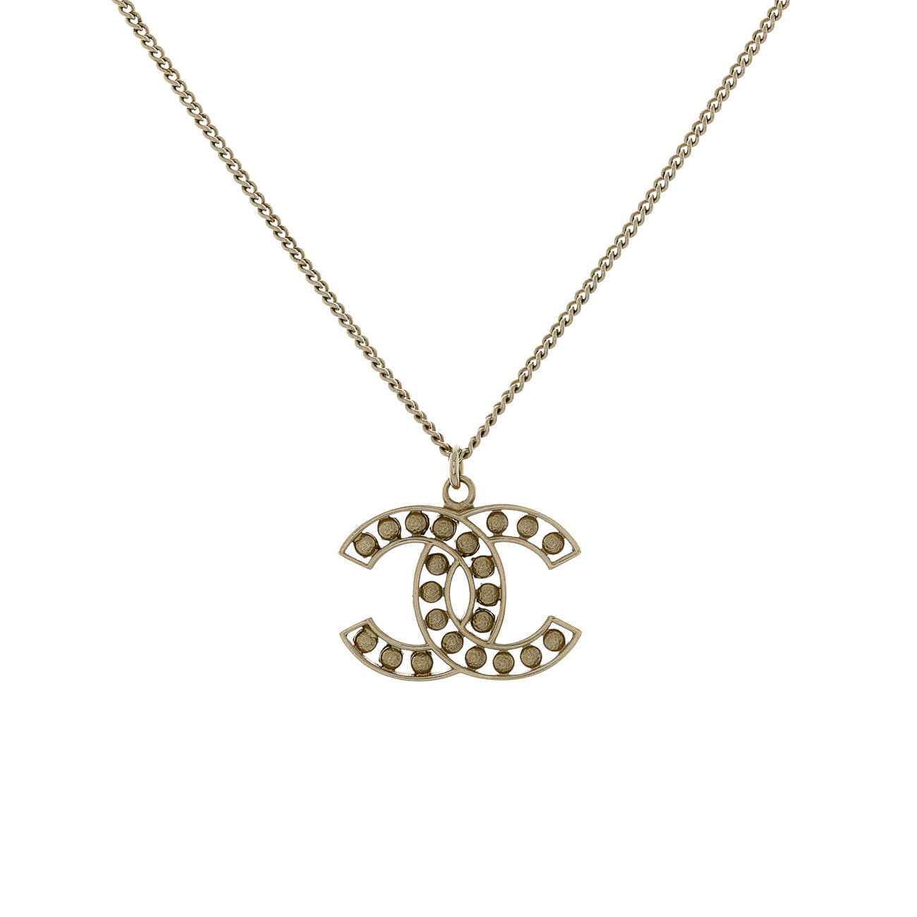 Chanel Pearl Crystal CC Pendant Necklace