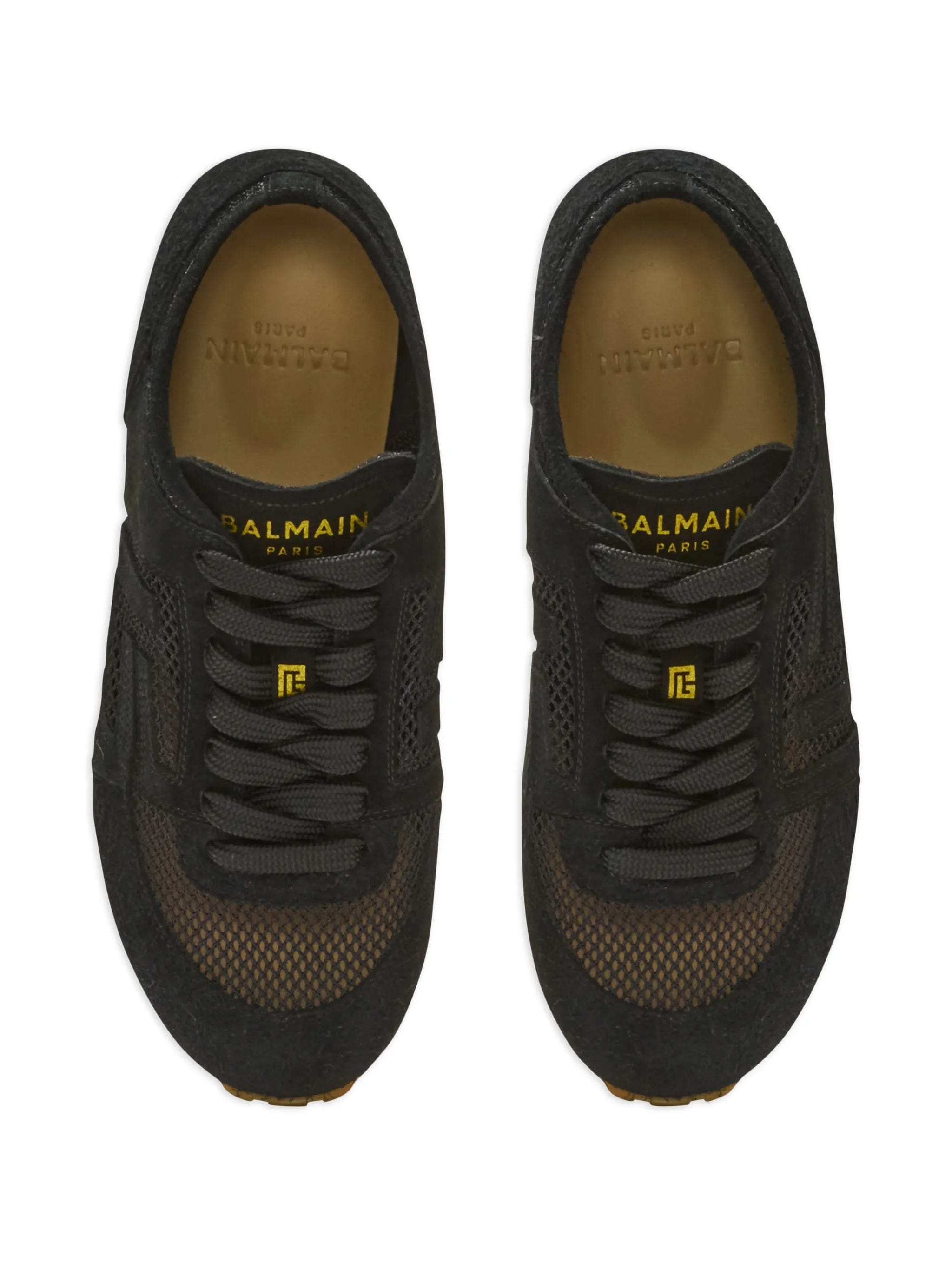Balmain Racer 45 trainers in calfskin, suede and nylon