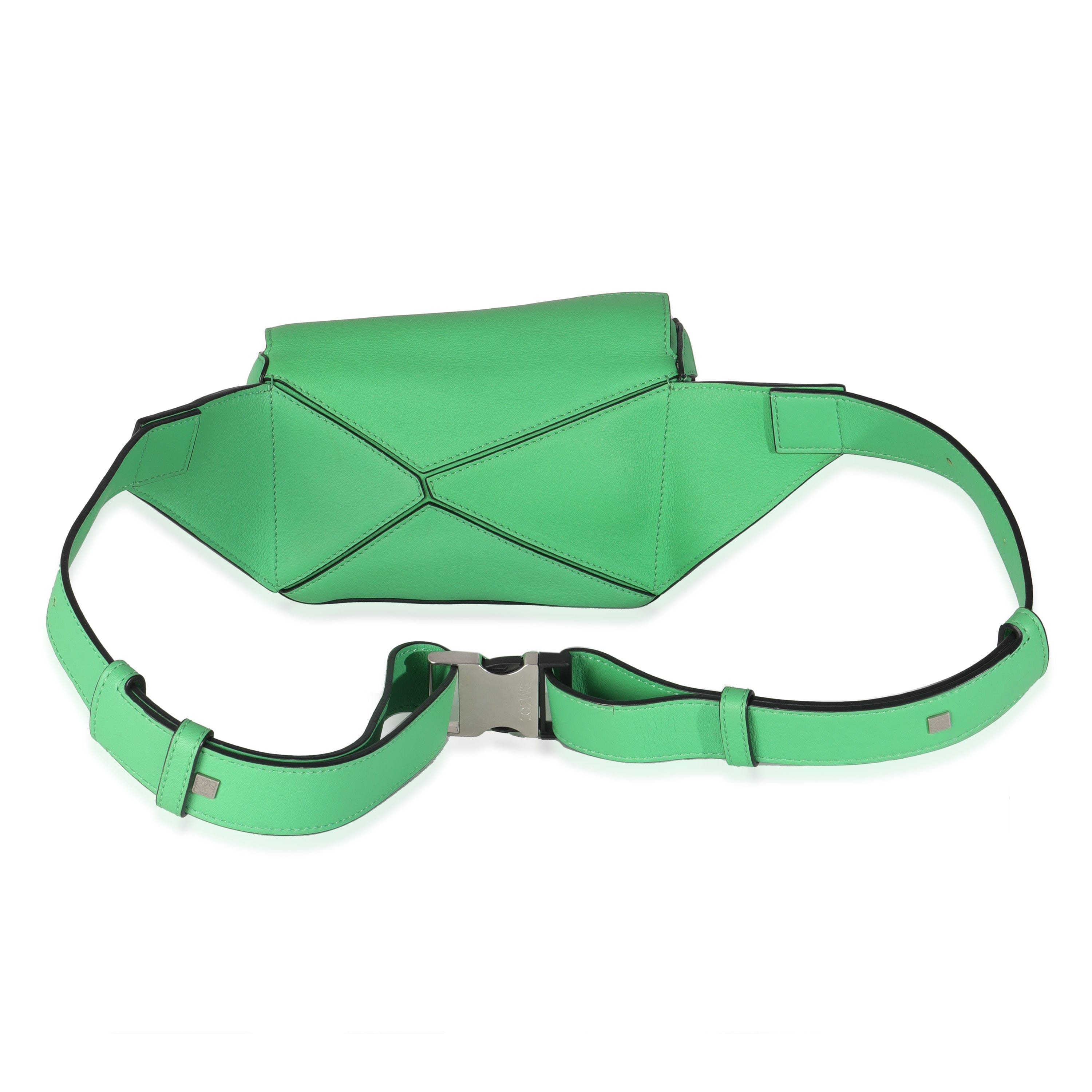 Loewe Green Leather Mini Puzzle Belt Bag