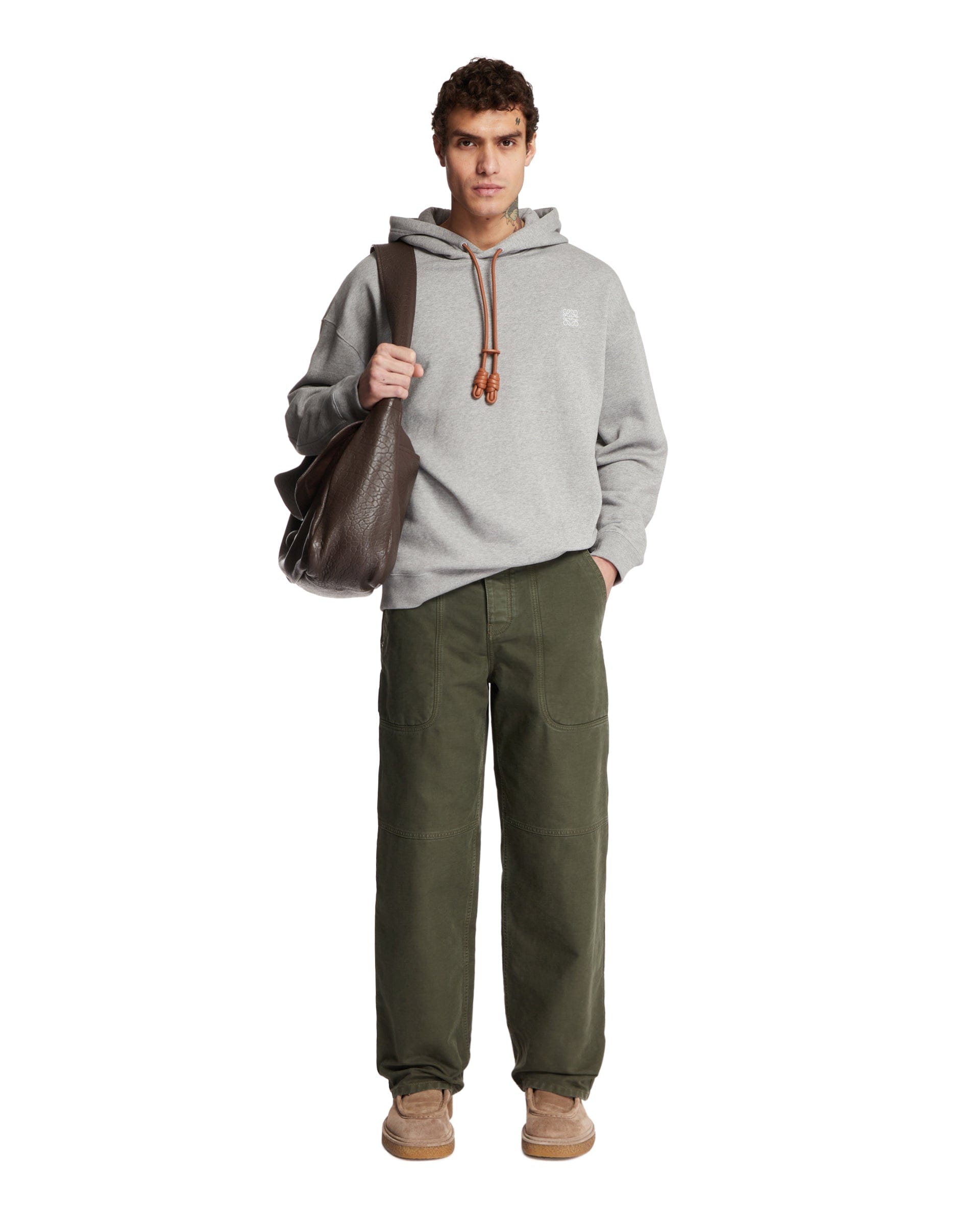 Loewe Felpa Con Cappuccio Grigia