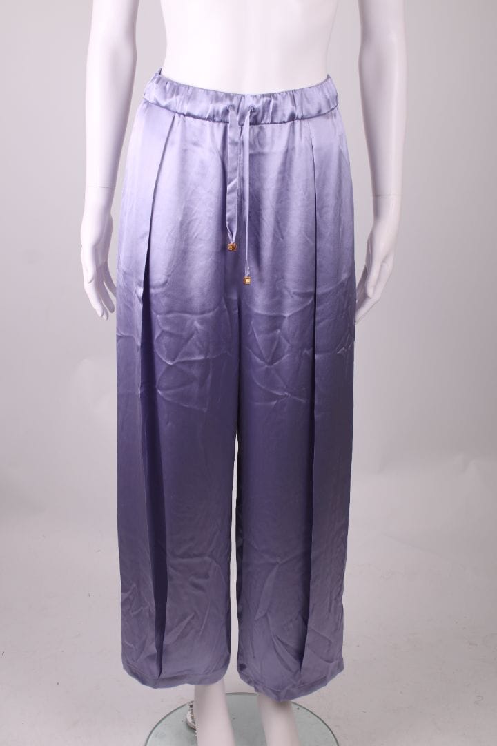 Loewe Silk satin pleated pants Lilac XS