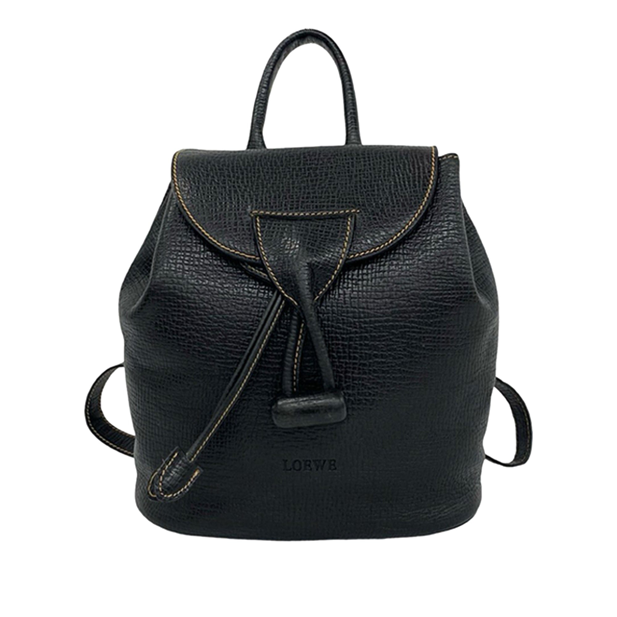 Loewe Textured Leather Toggle Flap Backpack
