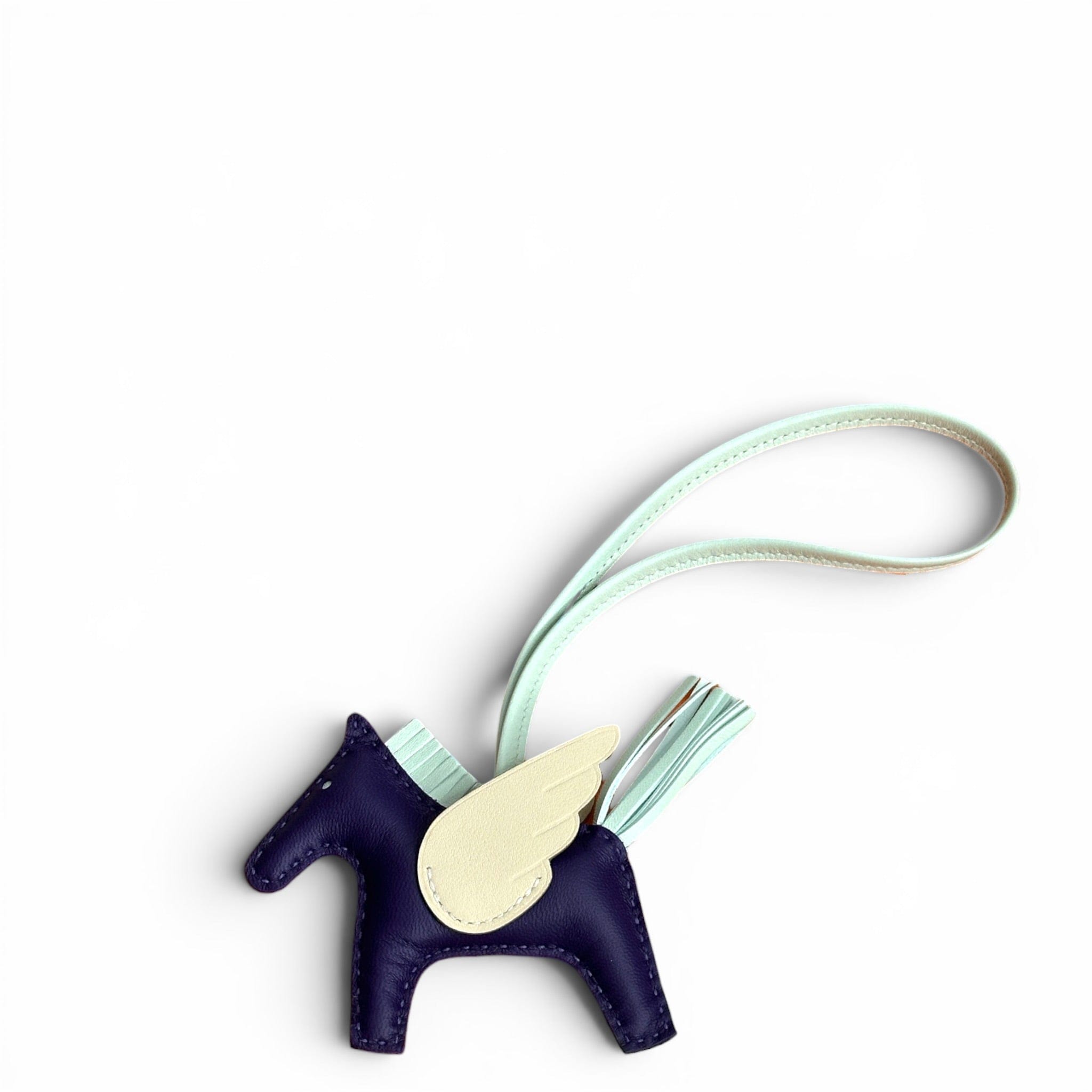 Hermes Rodeo Pegase PM Charm Purple/Vertpeppermint/Craie