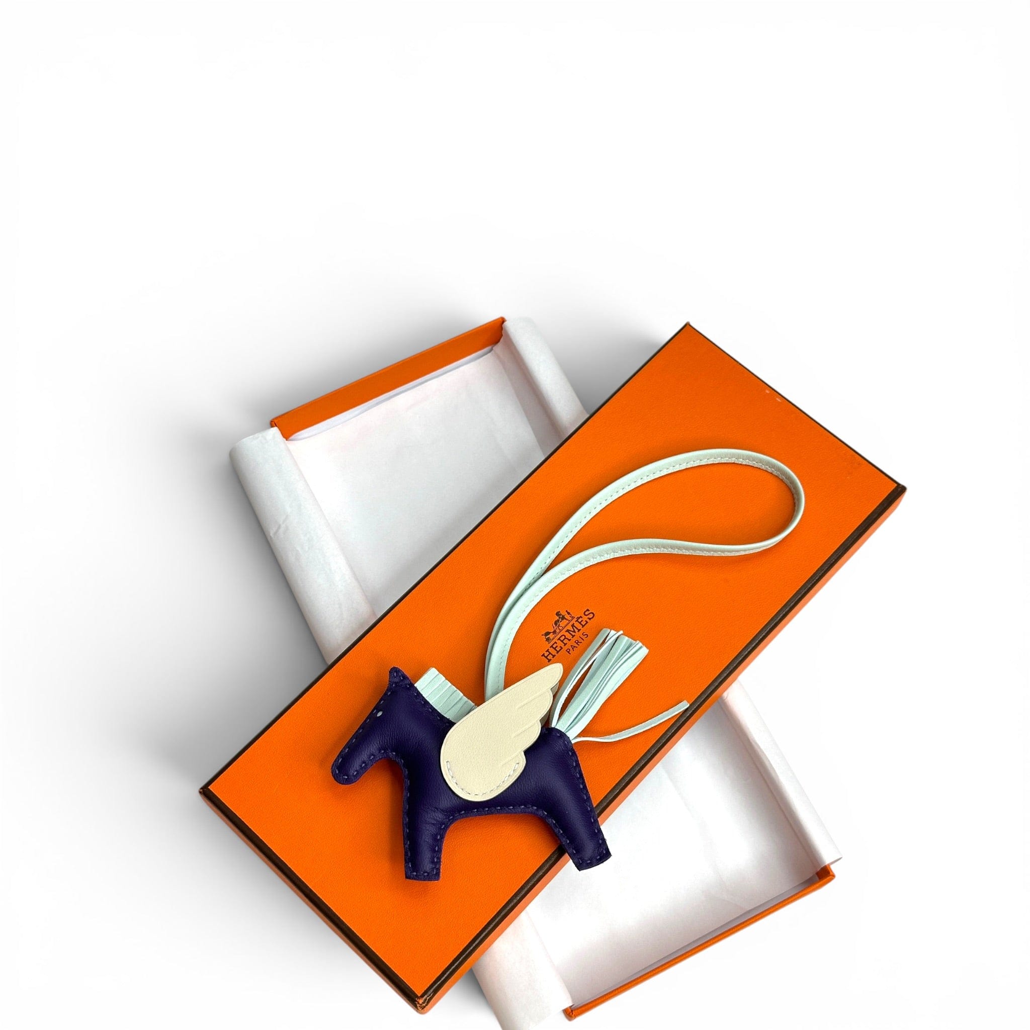 Hermes Rodeo Pegase PM Charm Purple/Vertpeppermint/Craie