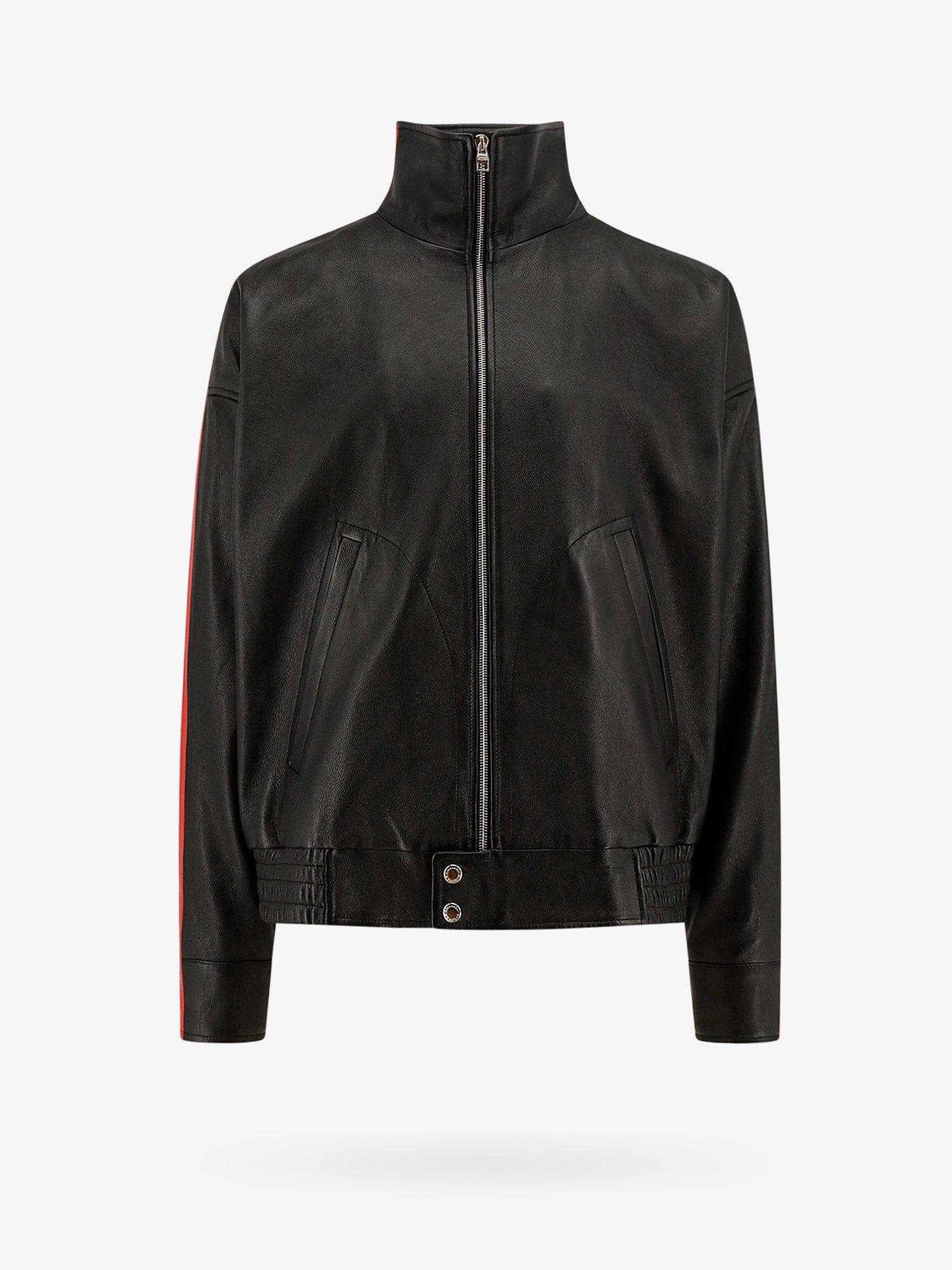 Alexander McQueen Leather jacket with contrasting bands