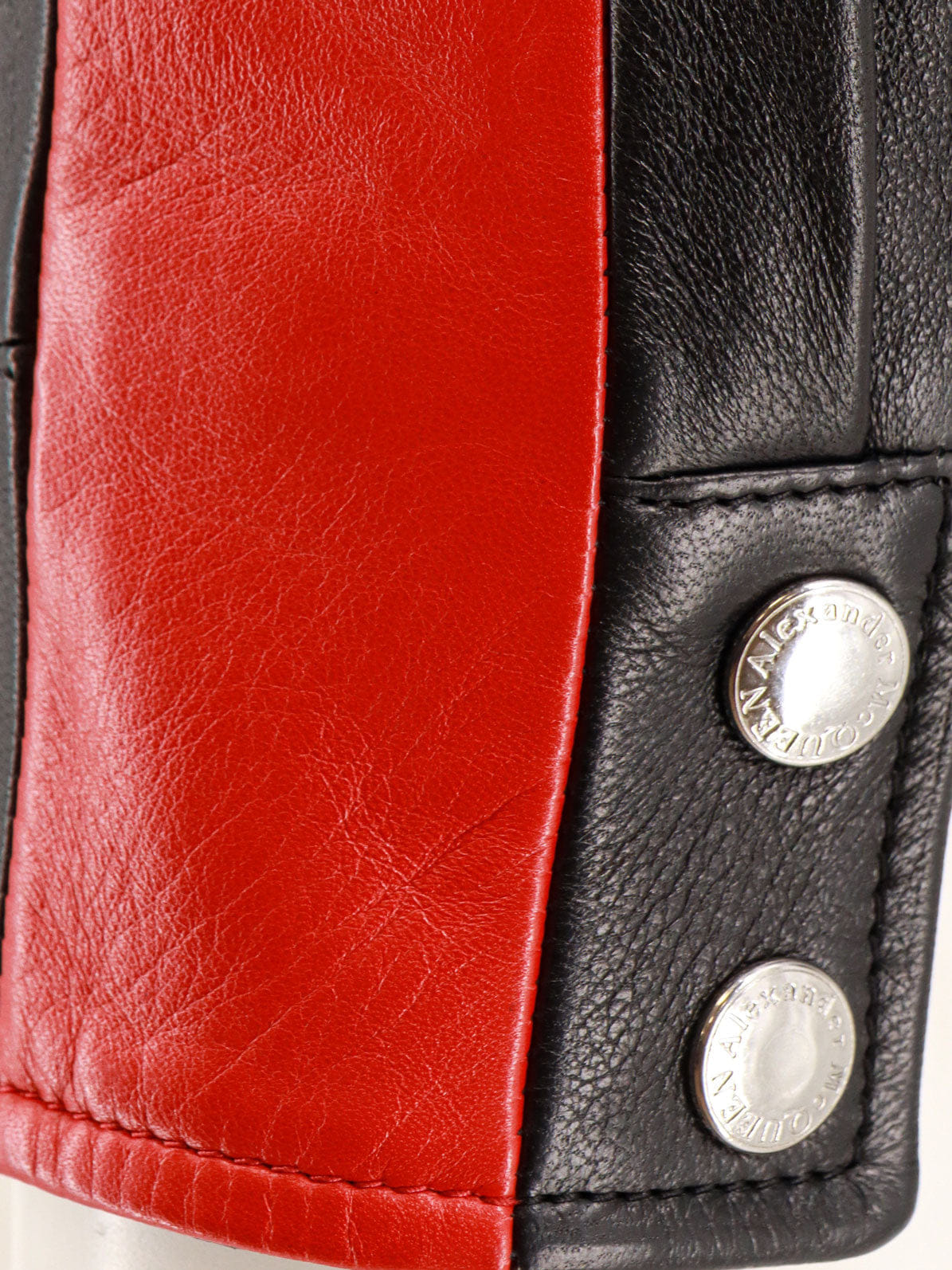 Alexander McQueen Leather jacket with contrasting bands