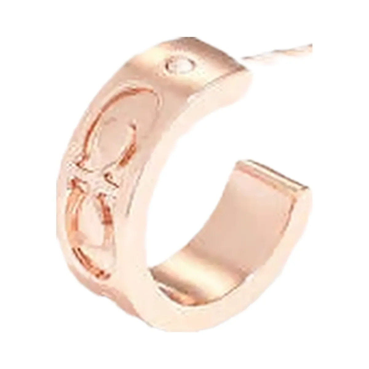 Coach Signature Huggie Earrings Rose Gold