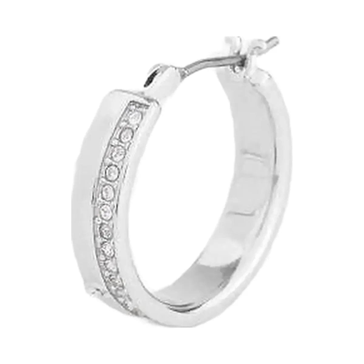 Coach Pavé Hoop Earrings Silver