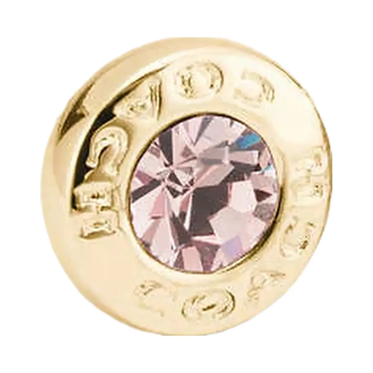 Coach Open Circle Stone Stud Earrings Gold