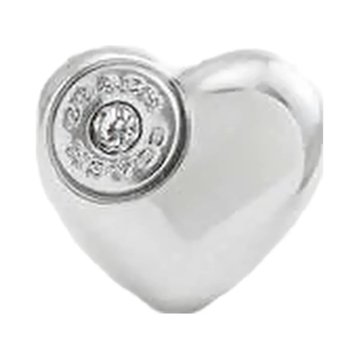 Coach Open Circle Heart Stud Earrings Silver