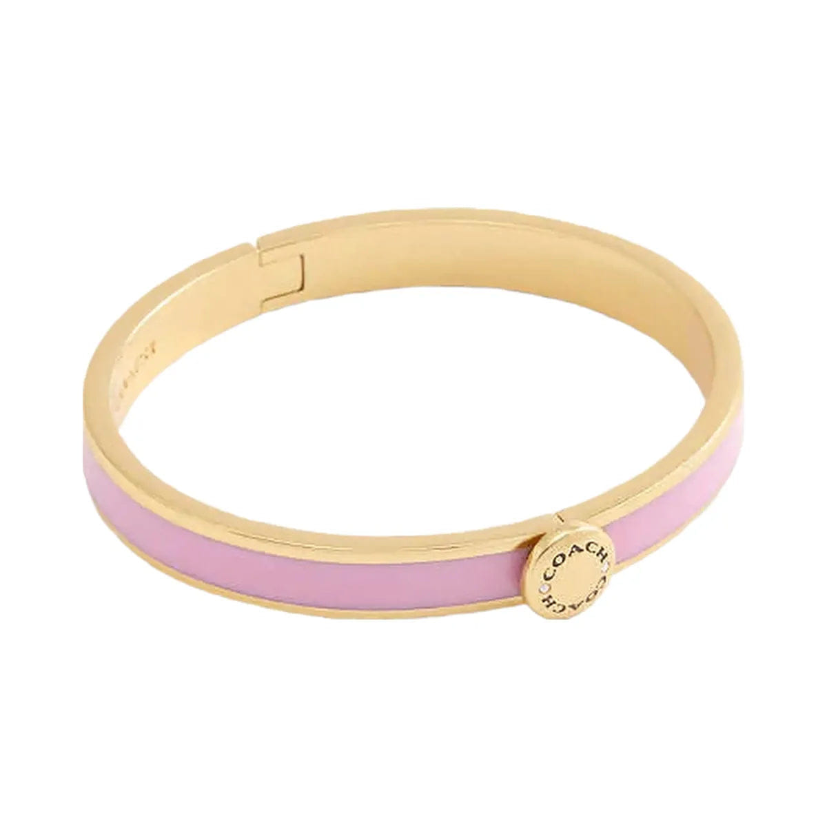 Coach Coach Rivet Enamel Hinged Bangle Gold - Pink