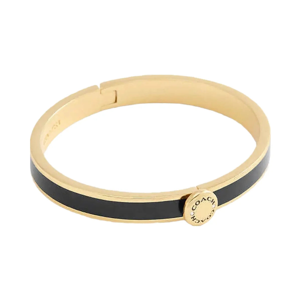 Coach Coach Rivet Enamel Hinged Bangle Gold - Black