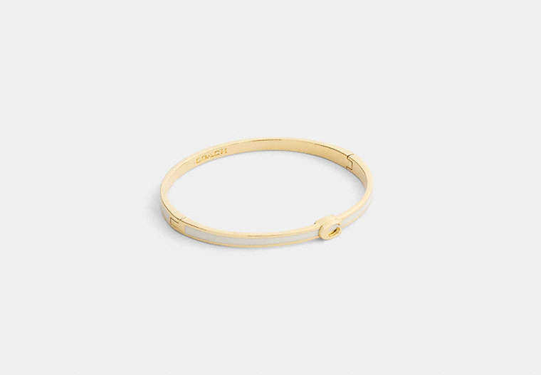 Coach Thin Enamel Signature Hinged Bangle