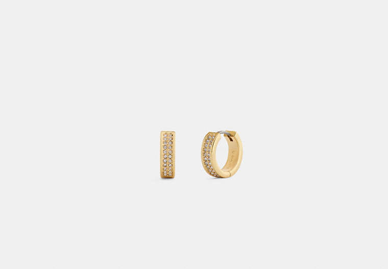 Coach Pavé C Huggie Earrings