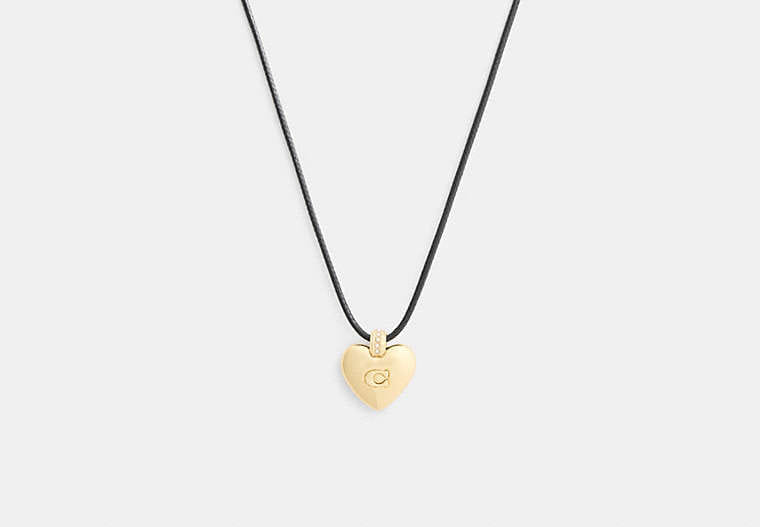 Coach Signature Heart Cord Pendant Necklace