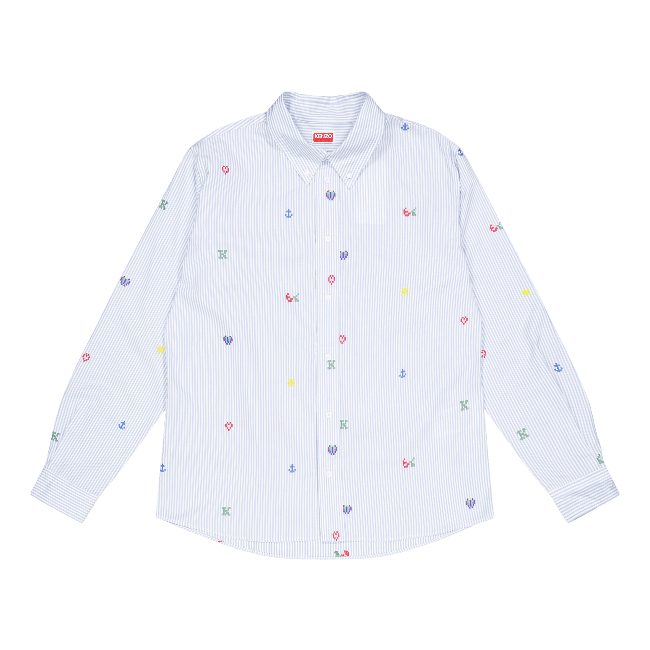Kenzo Shirt Ls Kenzo Pixel Light Blue