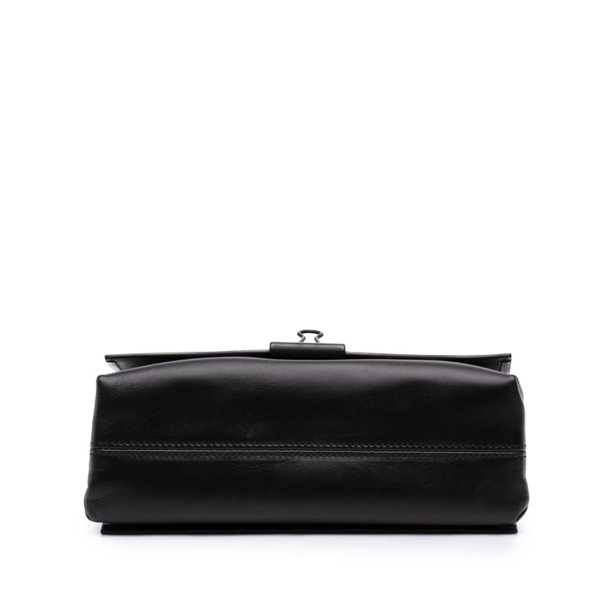 Off-White Embossed Leather Diag Binder Clip Flap