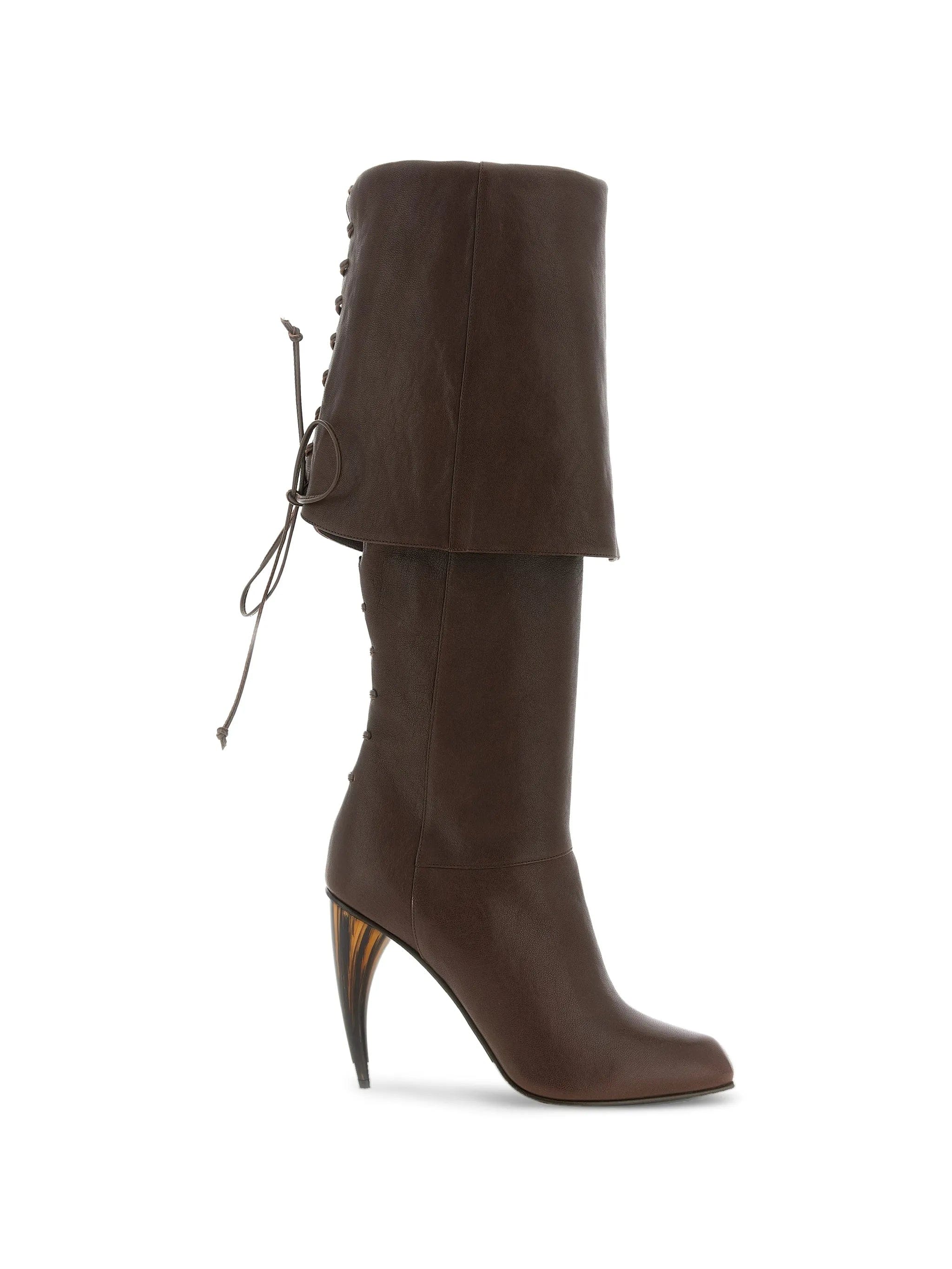 Alexander McQueen horn - heel knee - high boots