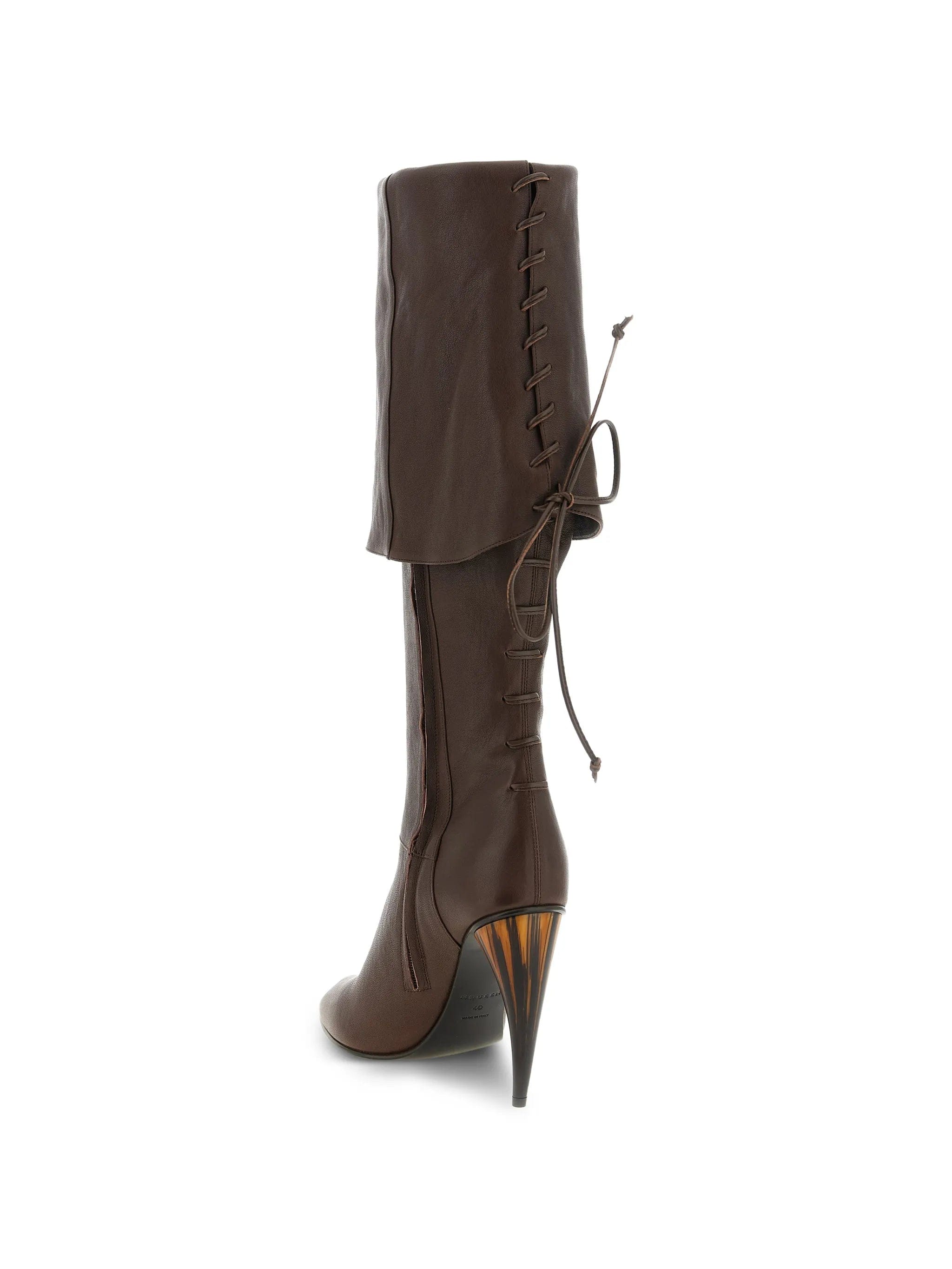 Alexander McQueen horn - heel knee - high boots