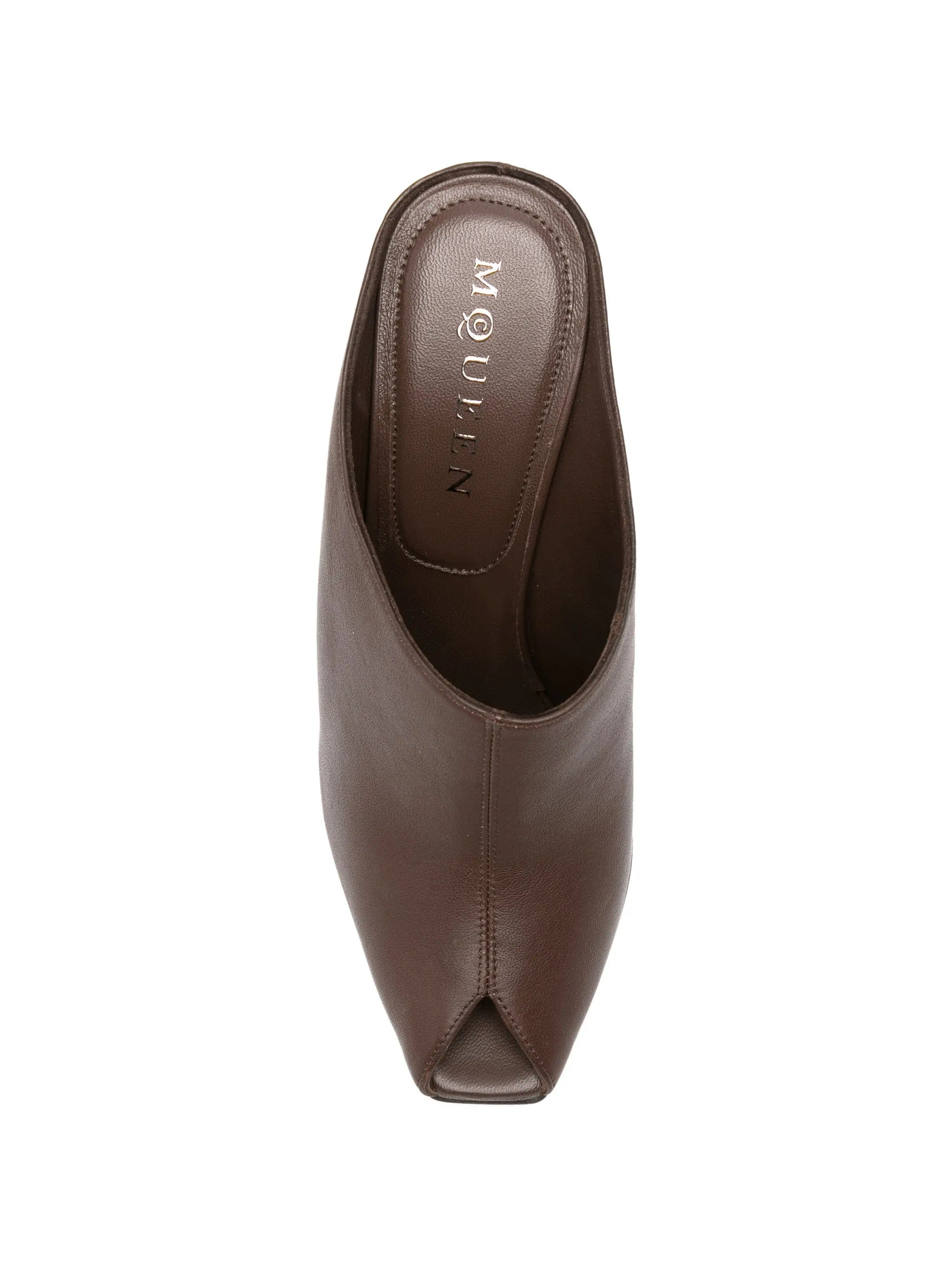 Alexander McQueen peep - toe leather mules