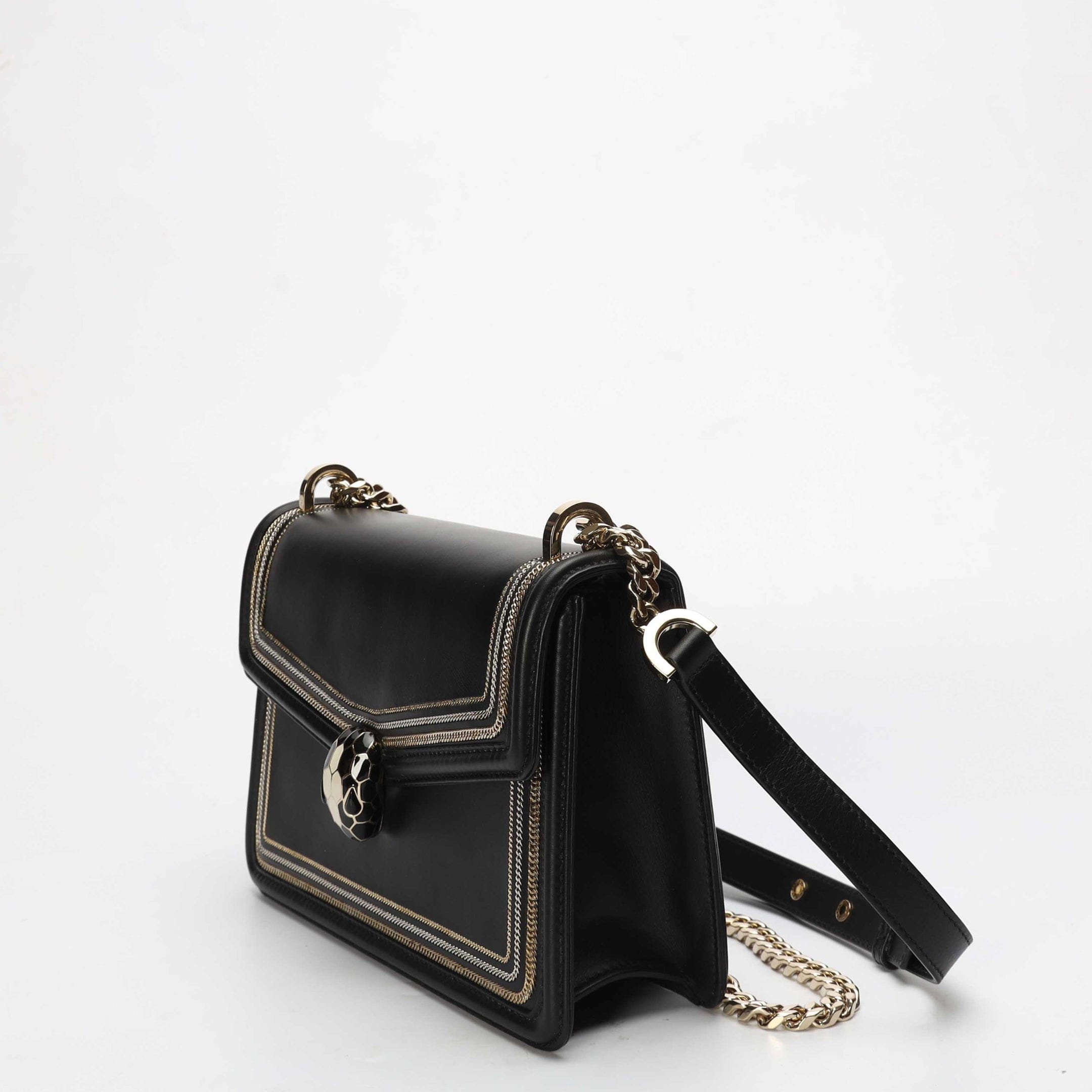 Bulgari Bvlgari Blast Black Serpenti Diamond Crossbody Bag