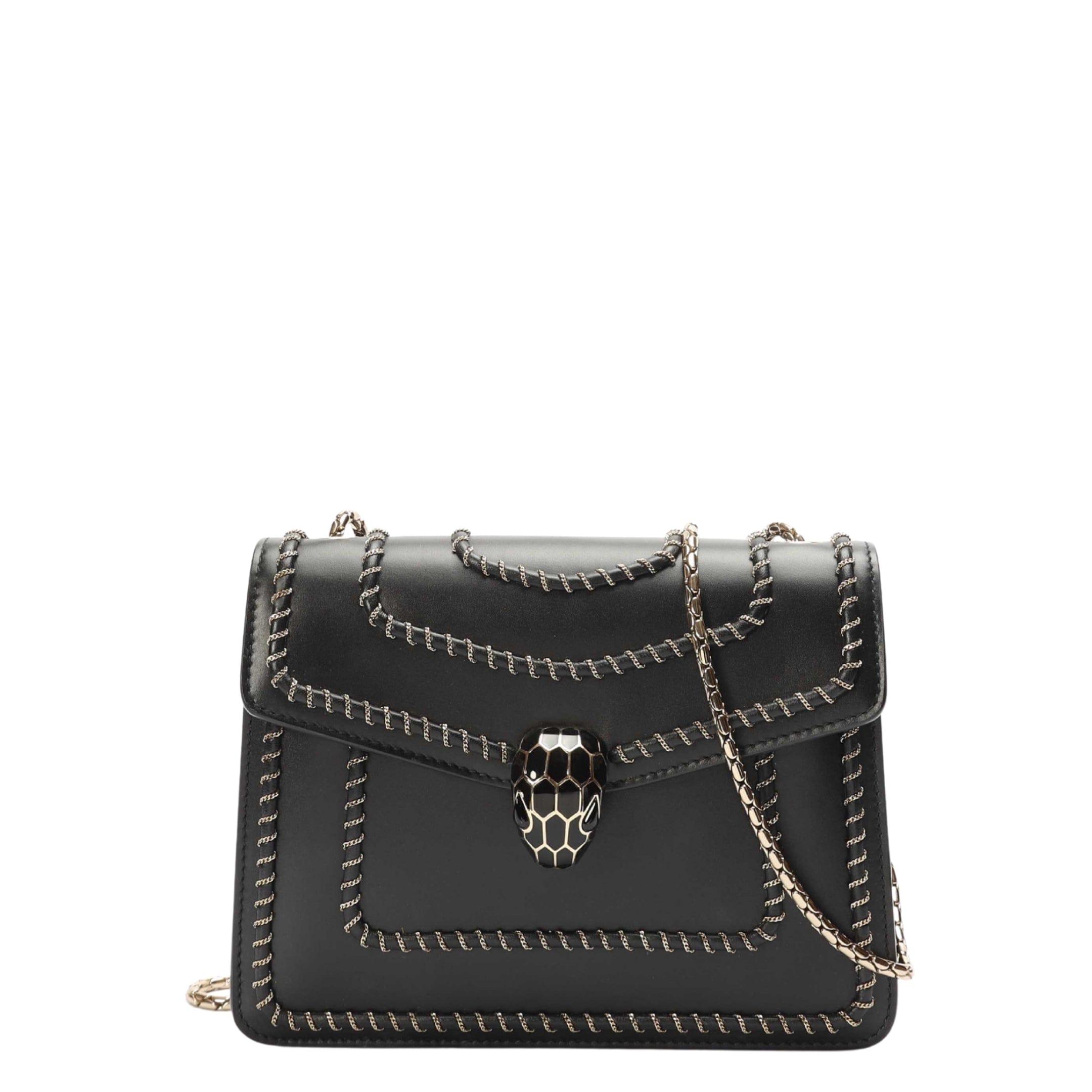 Bulgari Bvlgari Black Serpenti Blast Flap Crossbody Bag