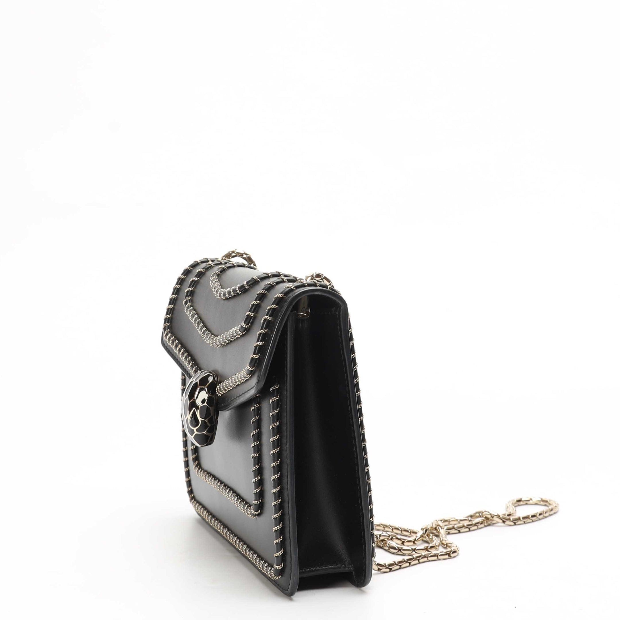 Bulgari Bvlgari Black Serpenti Blast Flap Crossbody Bag