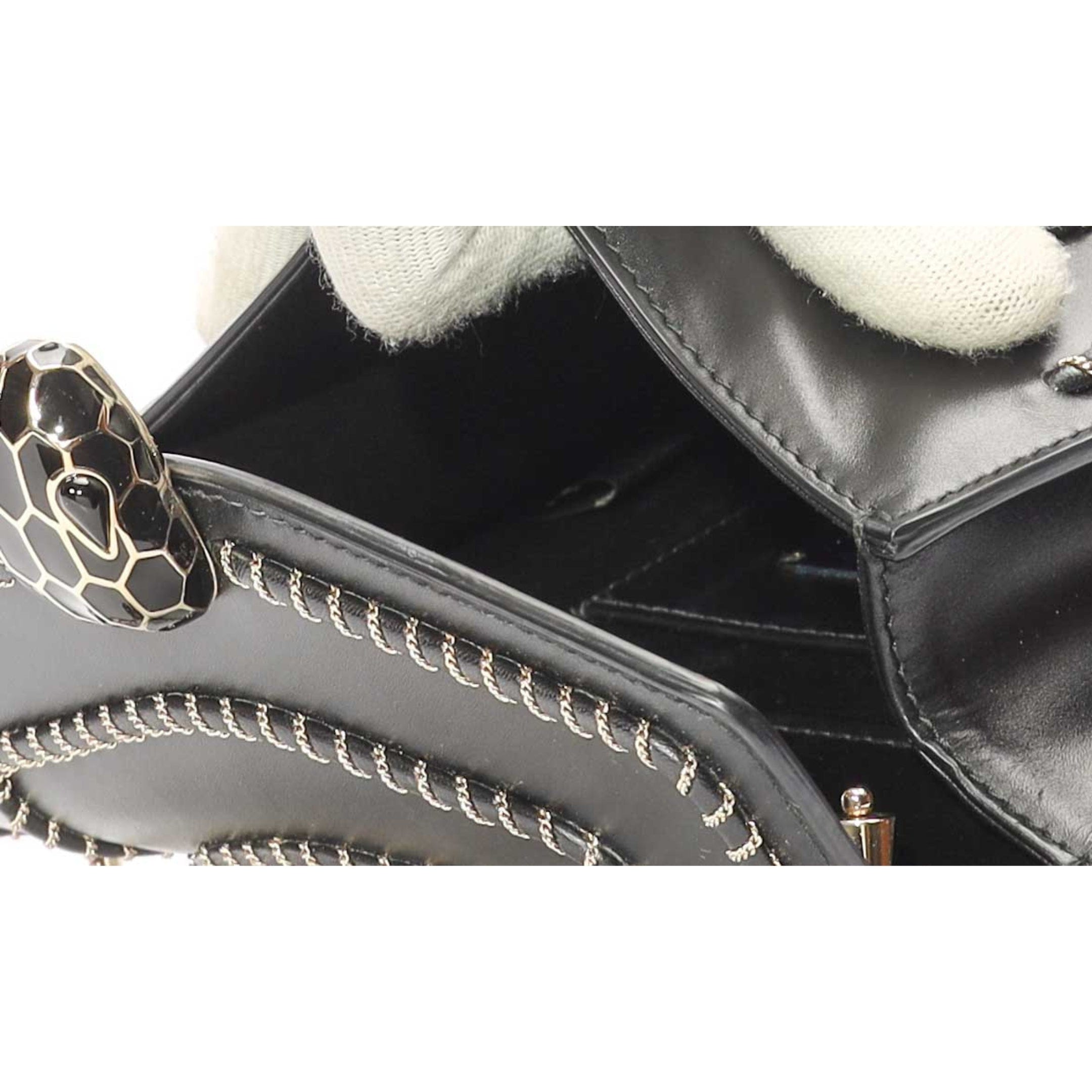 Bulgari Bvlgari Black Serpenti Blast Flap Crossbody Bag
