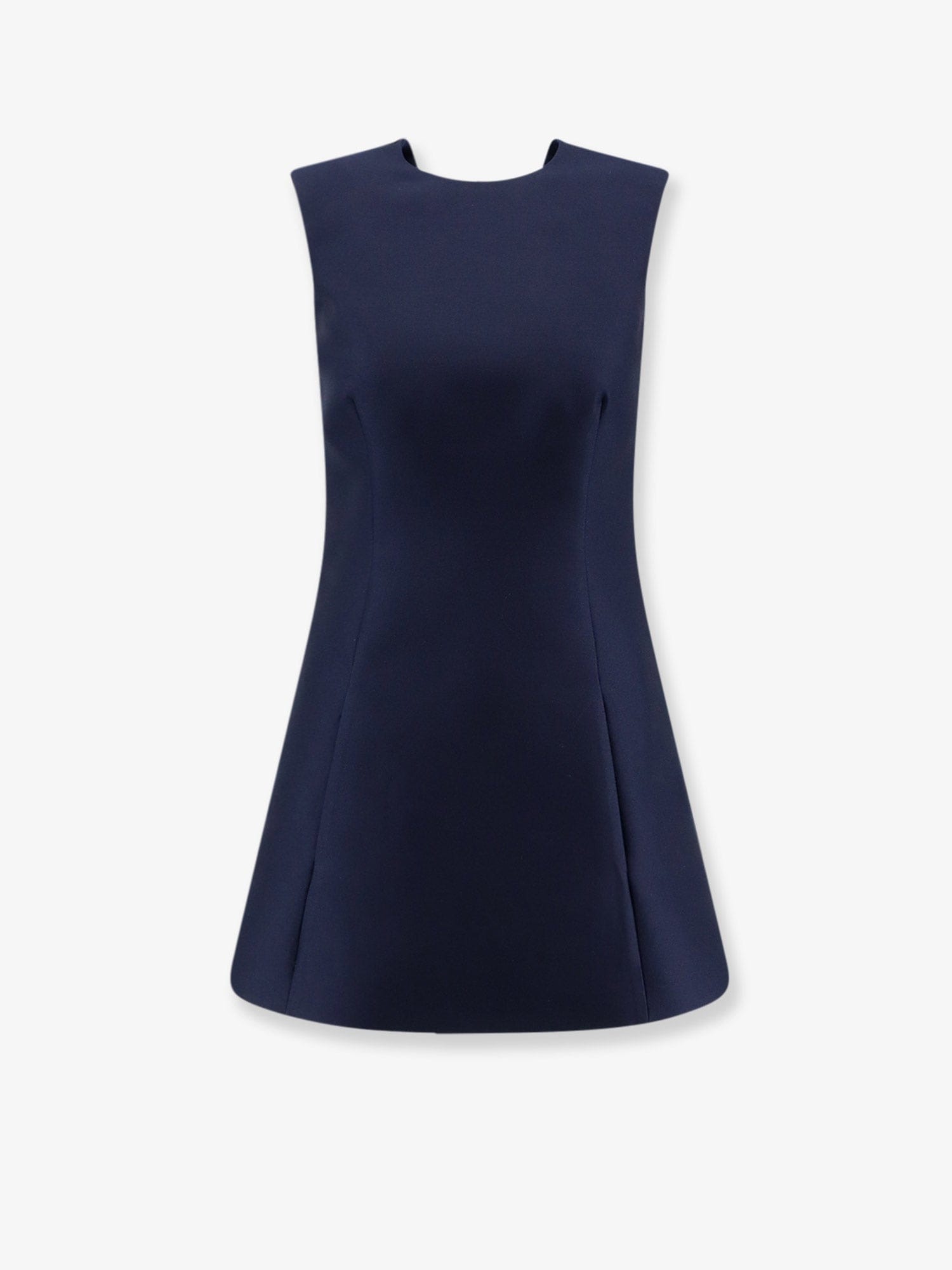 Balenciaga A - line merino wool and silk blend short dress