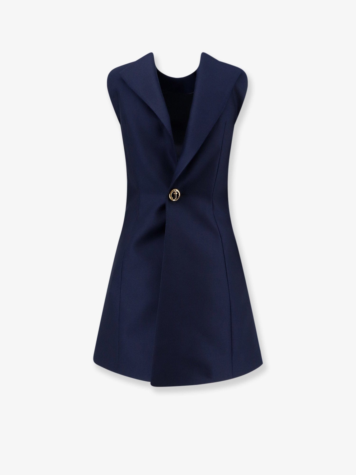 Balenciaga A - line merino wool and silk blend short dress