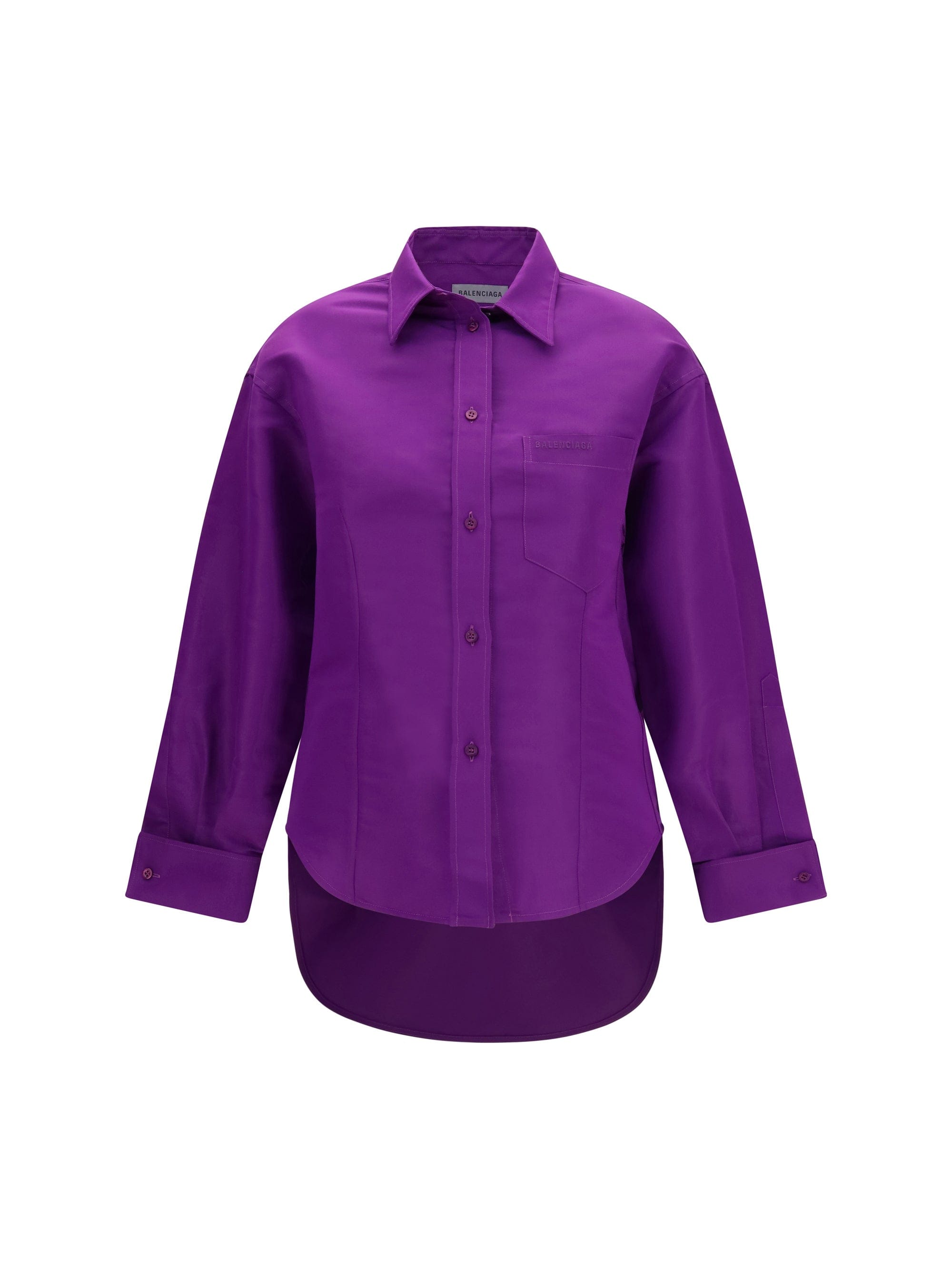 Balenciaga Asymmetric Cotton Shirt — Purple