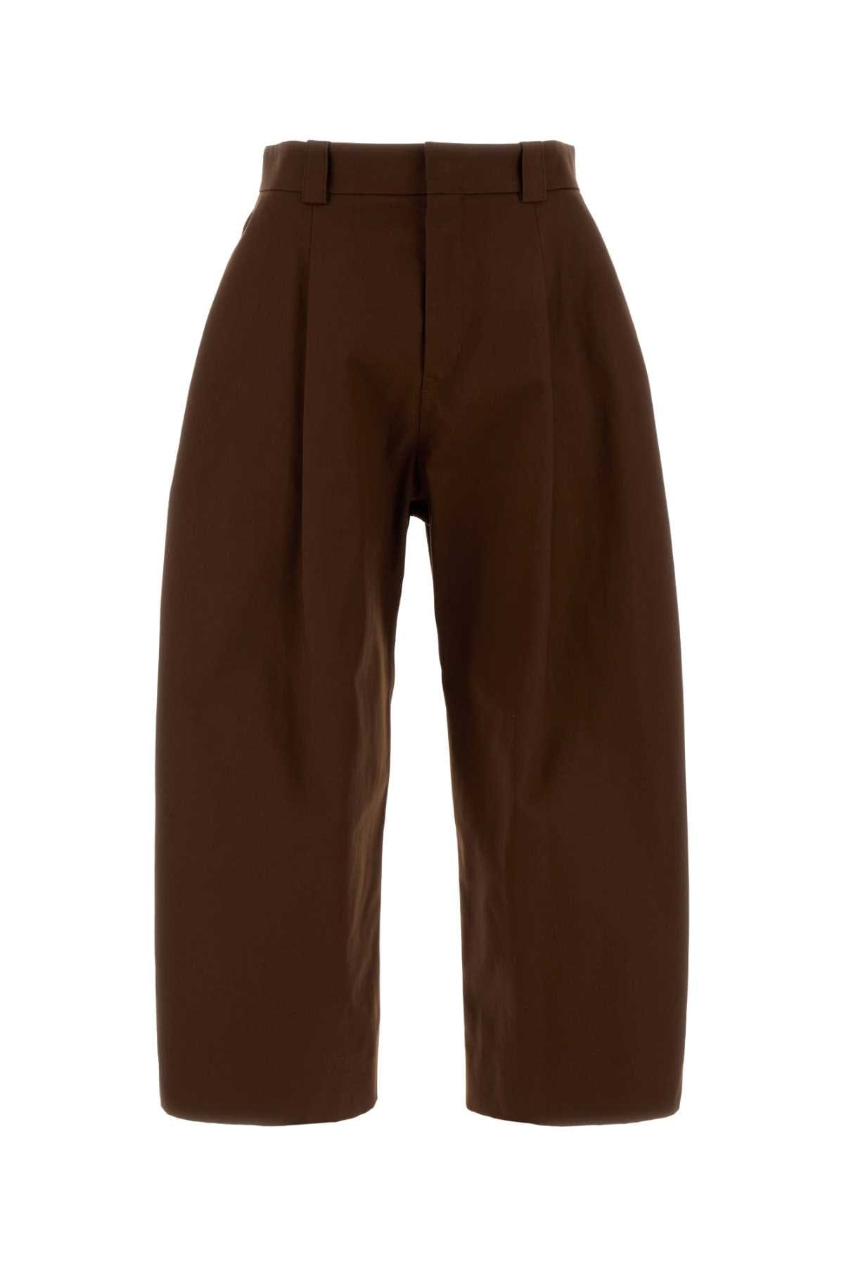 Balenciaga Cotton Trousers — Brown