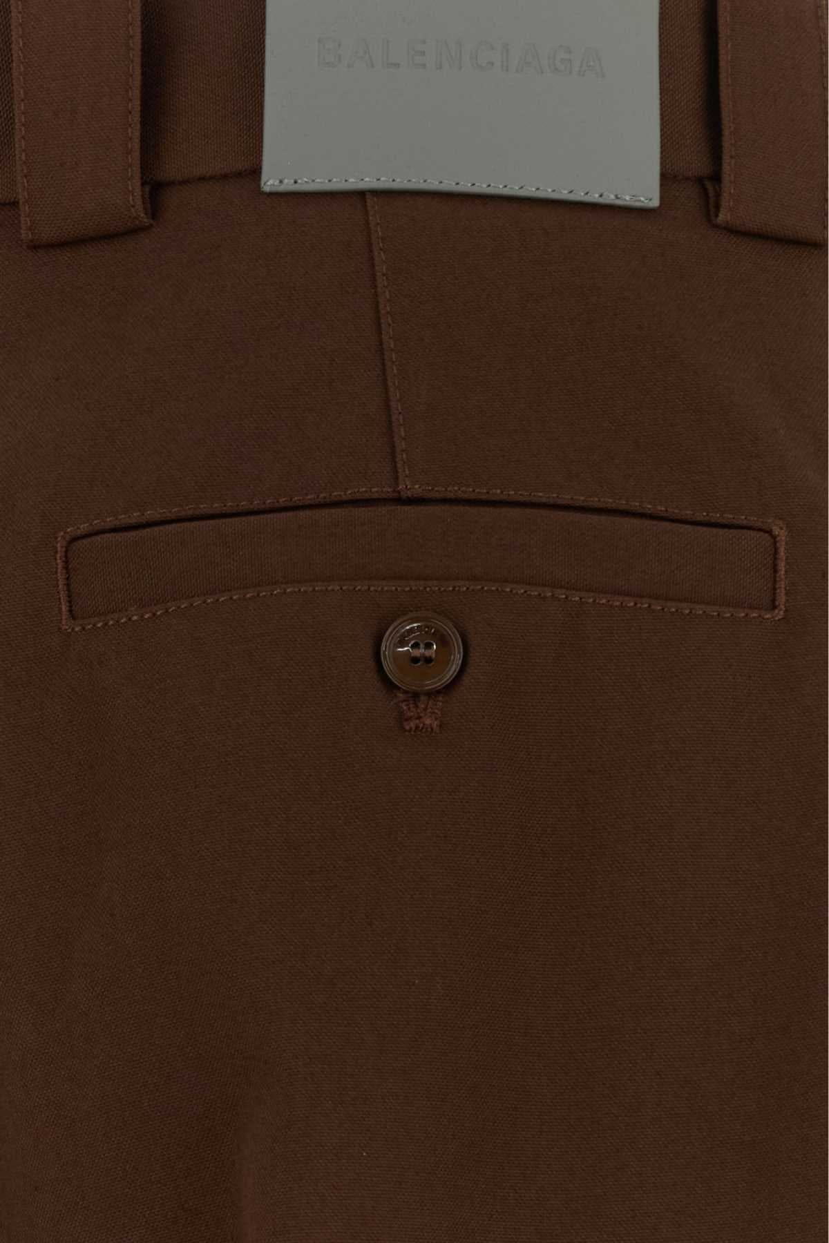 Balenciaga Cotton Trousers — Brown
