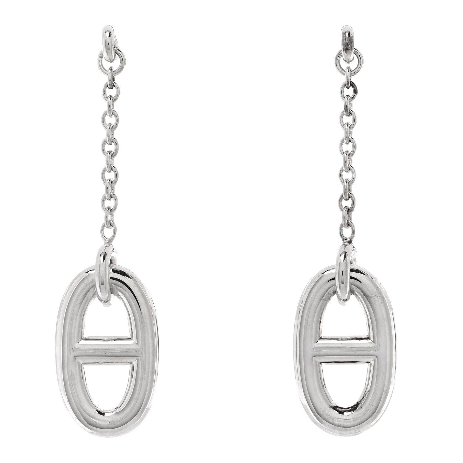 Hermes Sterling Silver Farandole Drop Earrings