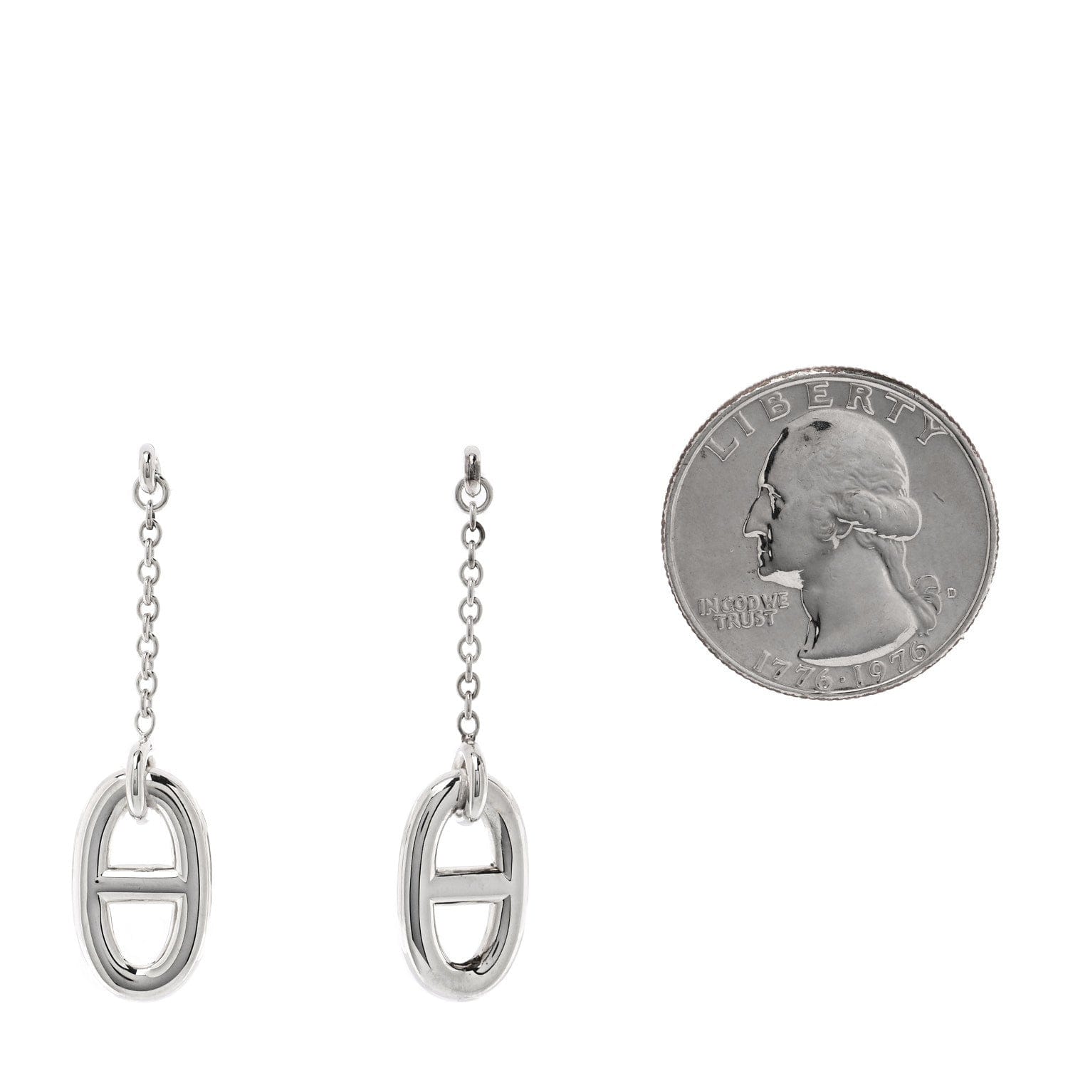 Hermes Sterling Silver Farandole Drop Earrings