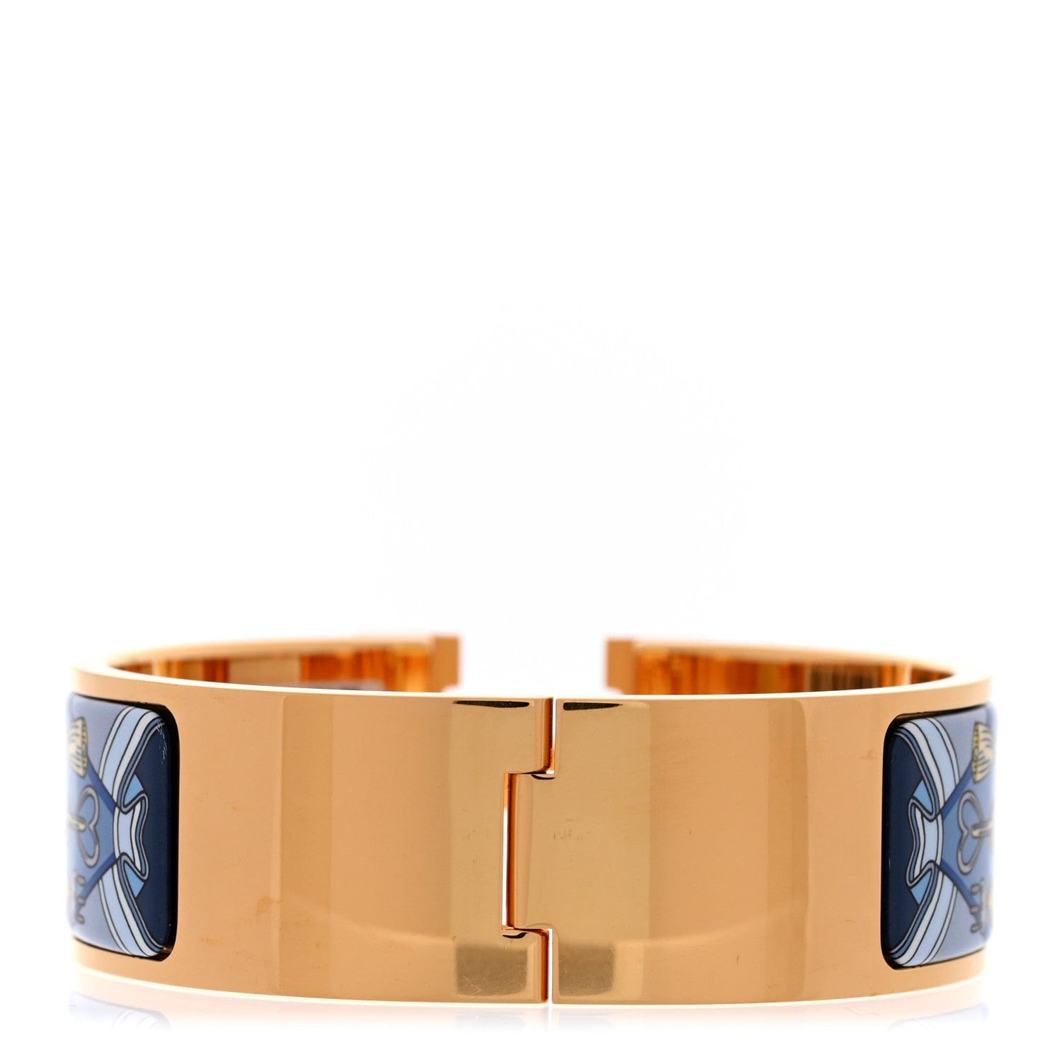 Hermes Enamel Printed Wide Bouquets Selliers Clic Clac H Bracelet PM Ecume
