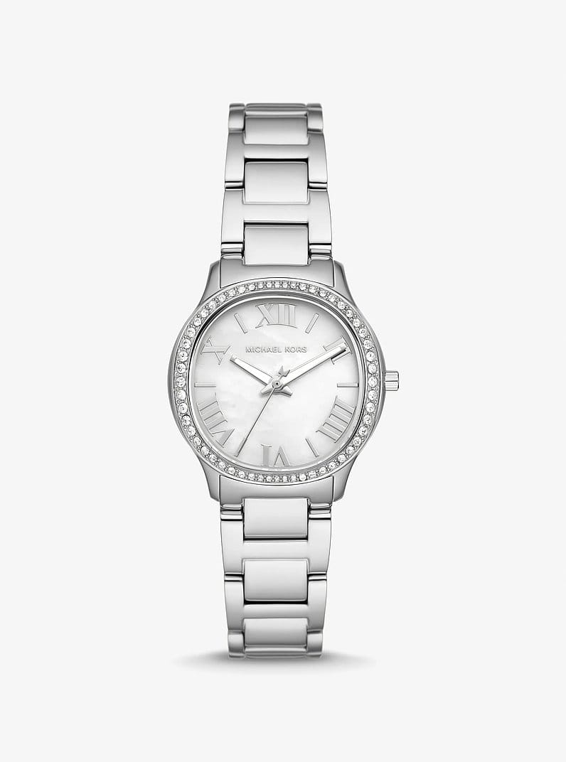 Michael Kors Montre Sage miniature argentée à pavé