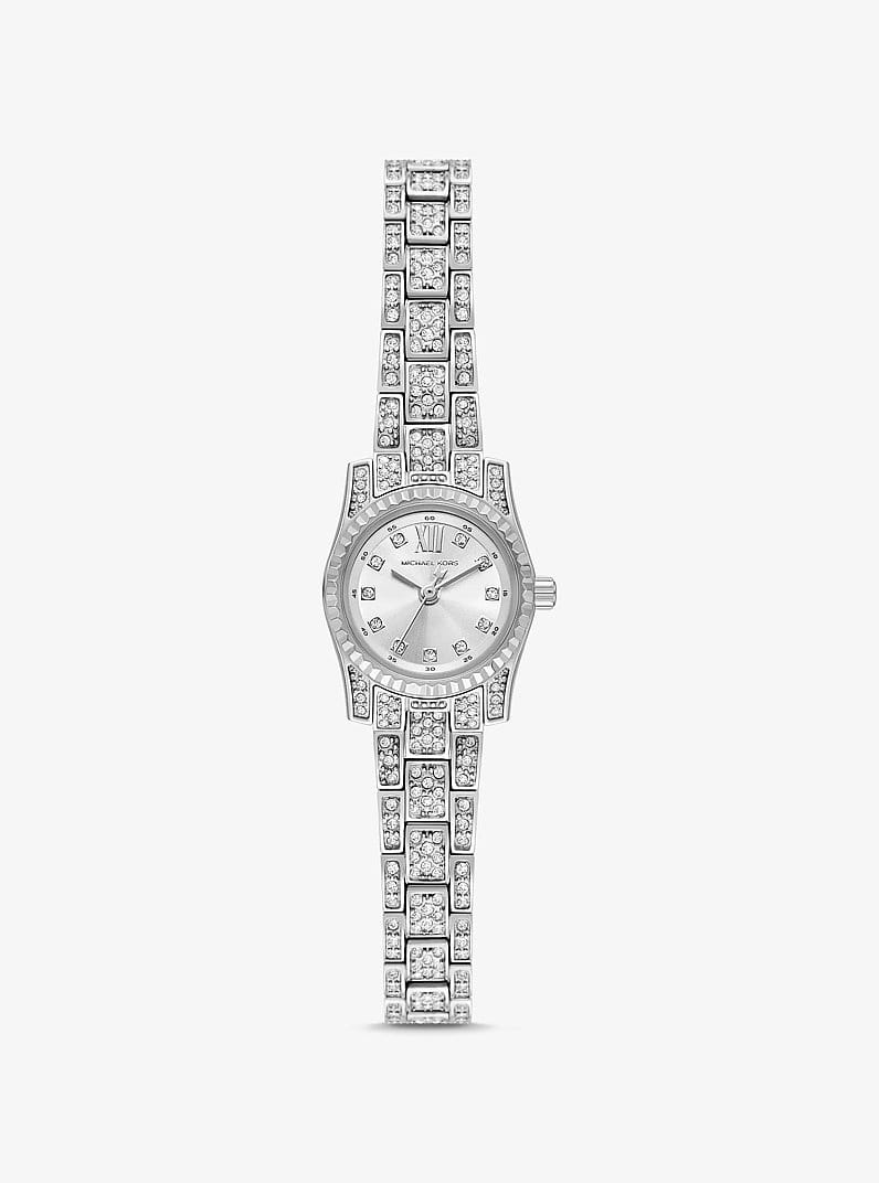 Michael Kors Montre miniature Lexington de ton argent à pavé