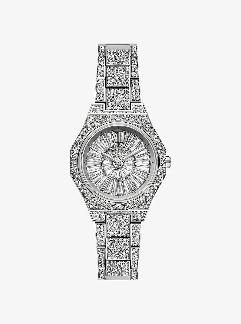 Michael Kors Montre Raquel miniature argentée à pavé