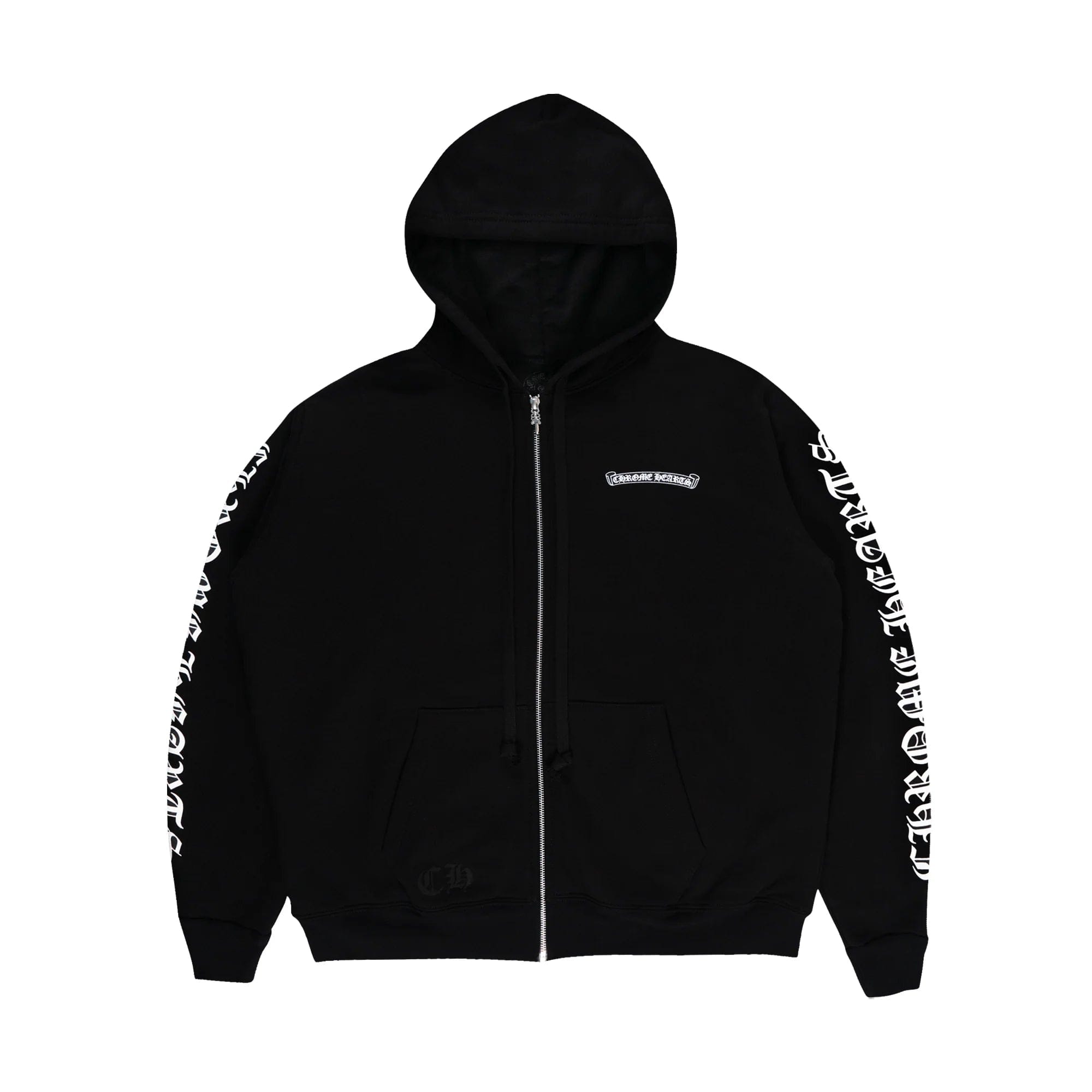 Chrome Hearts Scroll Zip Up Hoodie Black